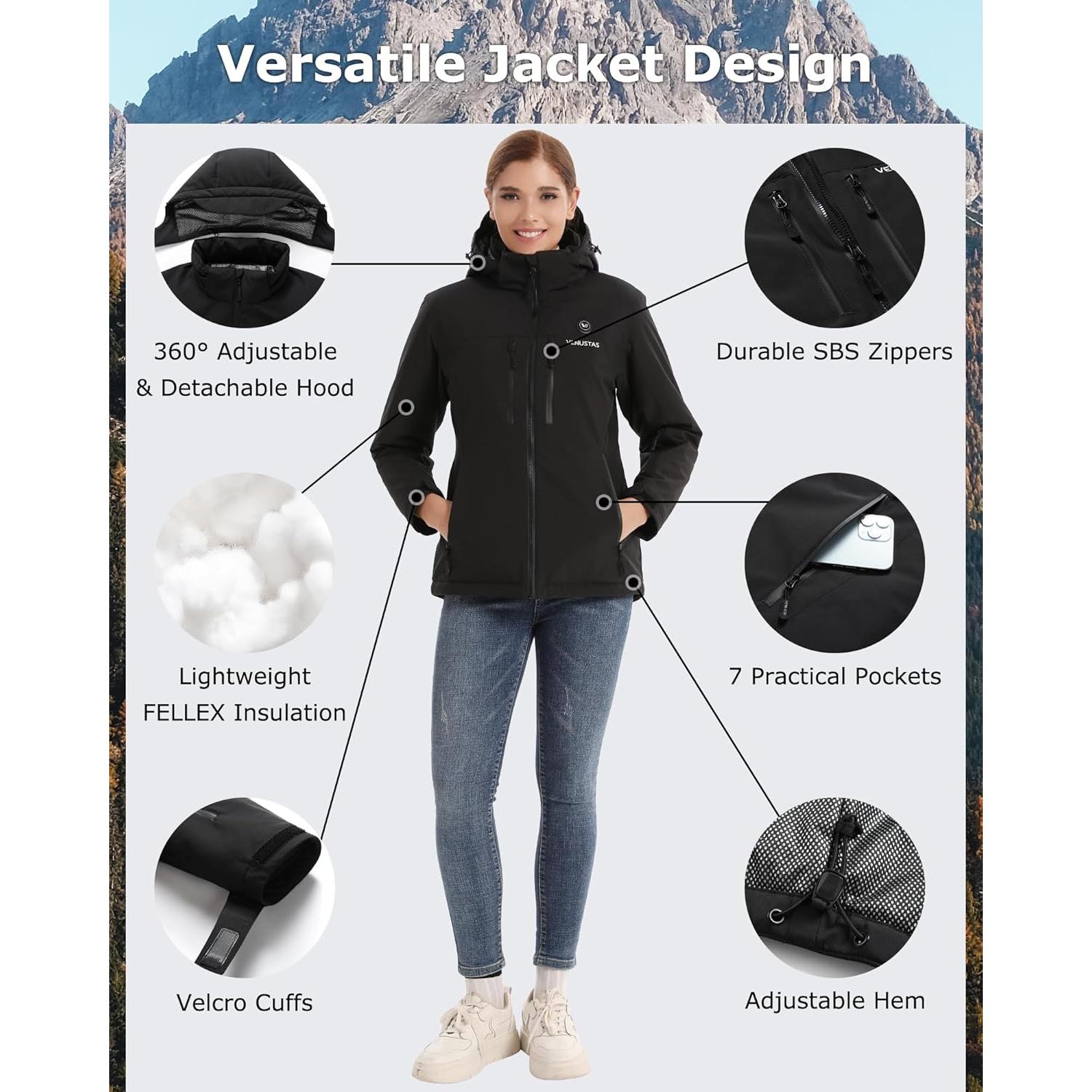 Chaqueta Térmica Utilitaria Venustas para Mujeres 12V 60°C