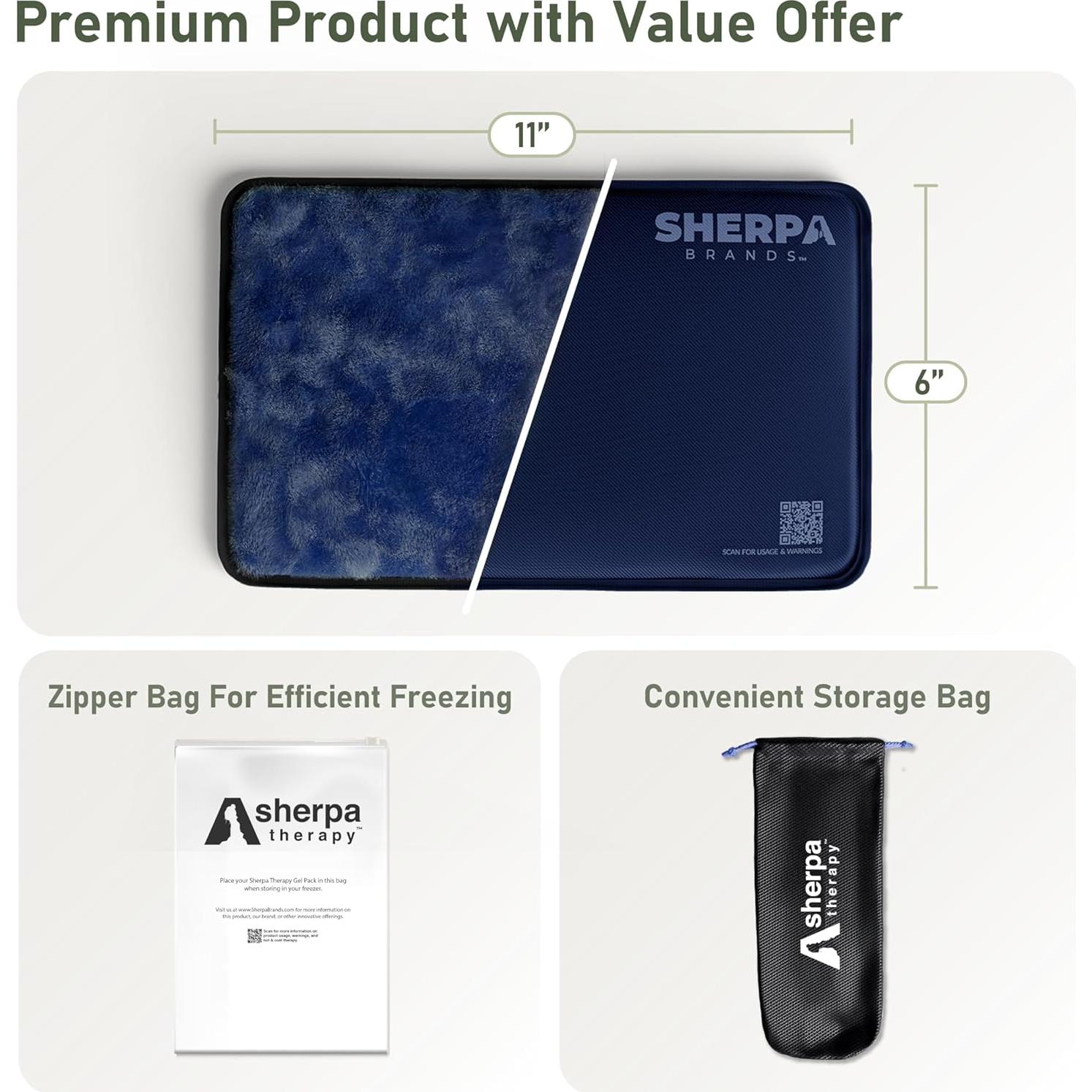 Paquete de Hielo Reutilizable Sherpa 27.94x15.24cm Azul