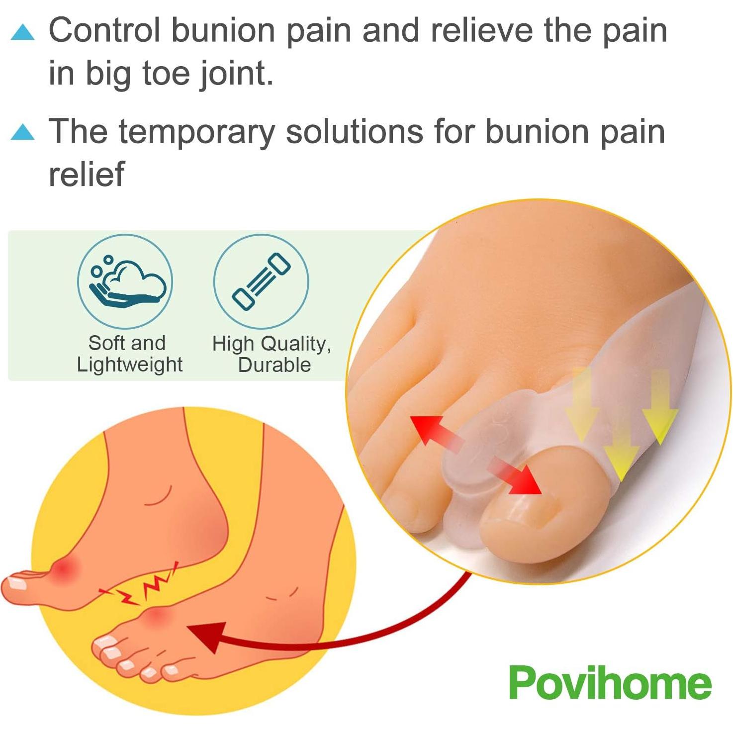 Povihome Almohadillas y Protectores para Juanetes - 8 Piezas