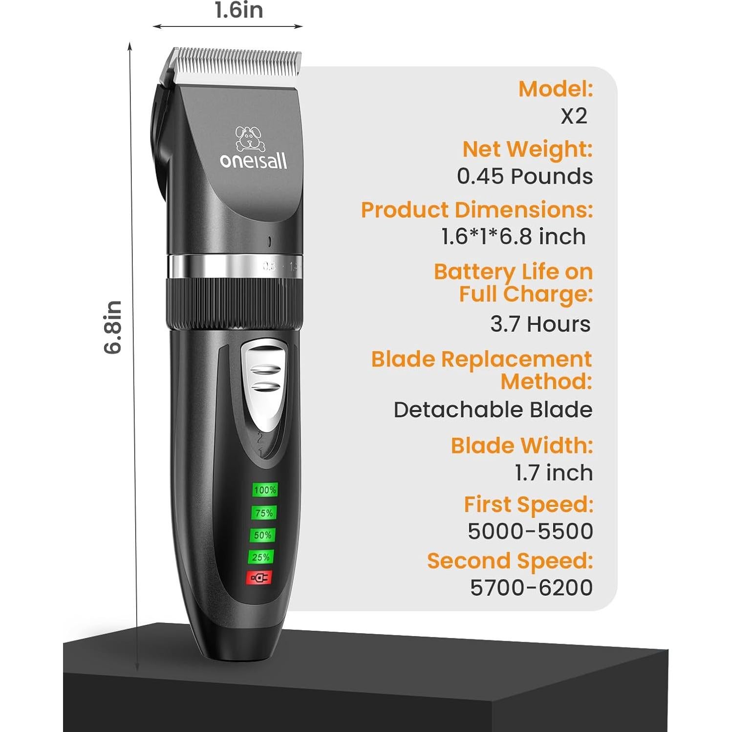Cortapelos Inalámbrico Oneisall para Gatos y Perros Pequeños