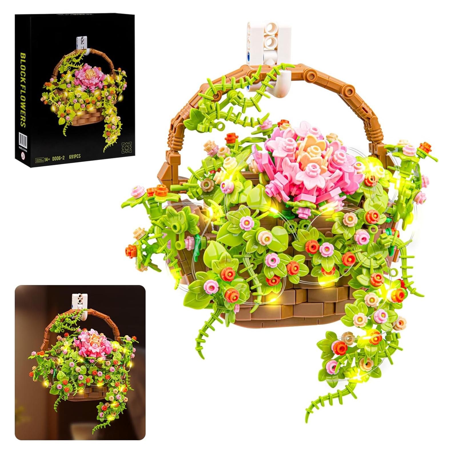 Juego de Construcción YRB Canasta de Flores Bonsai 691 Piezas