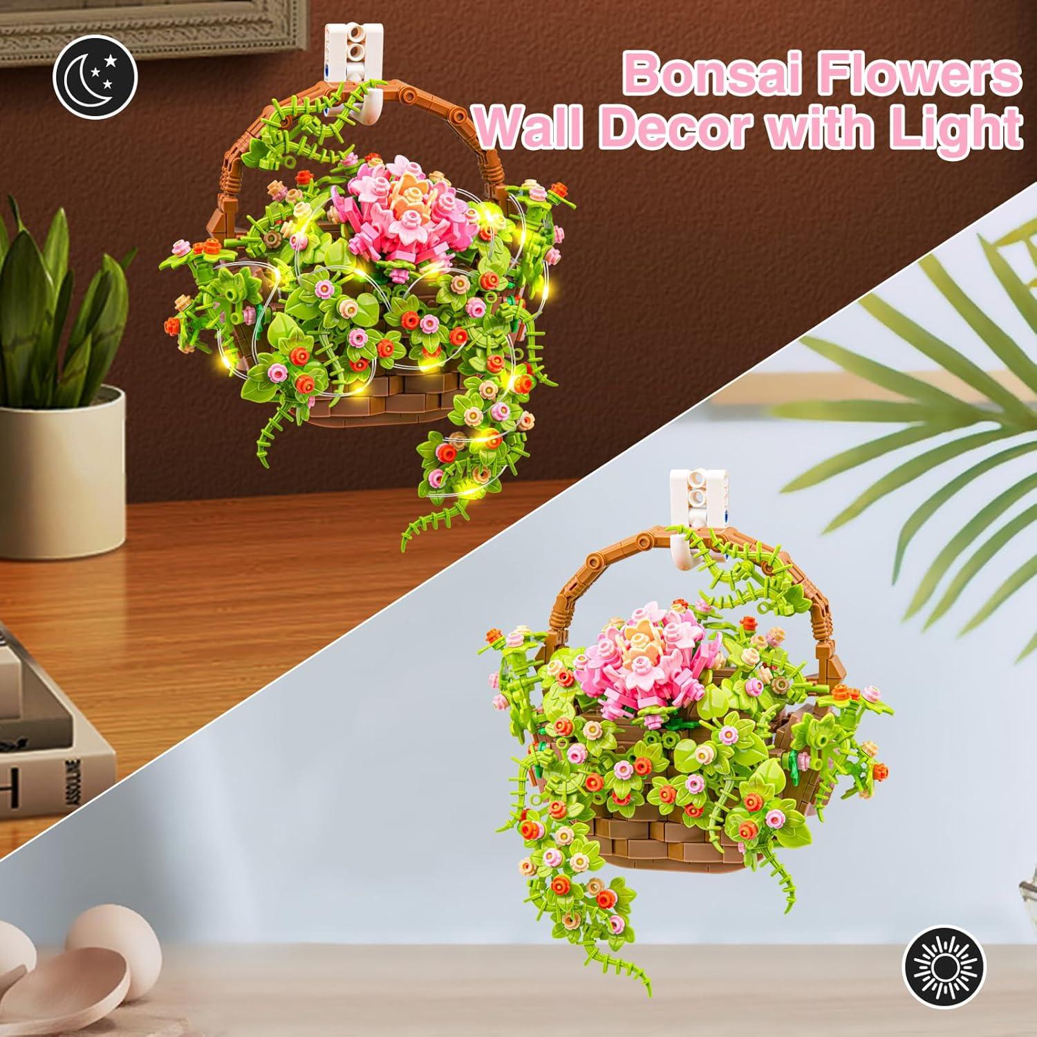 Juego de Construcción YRB Canasta de Flores Bonsai 691 Piezas