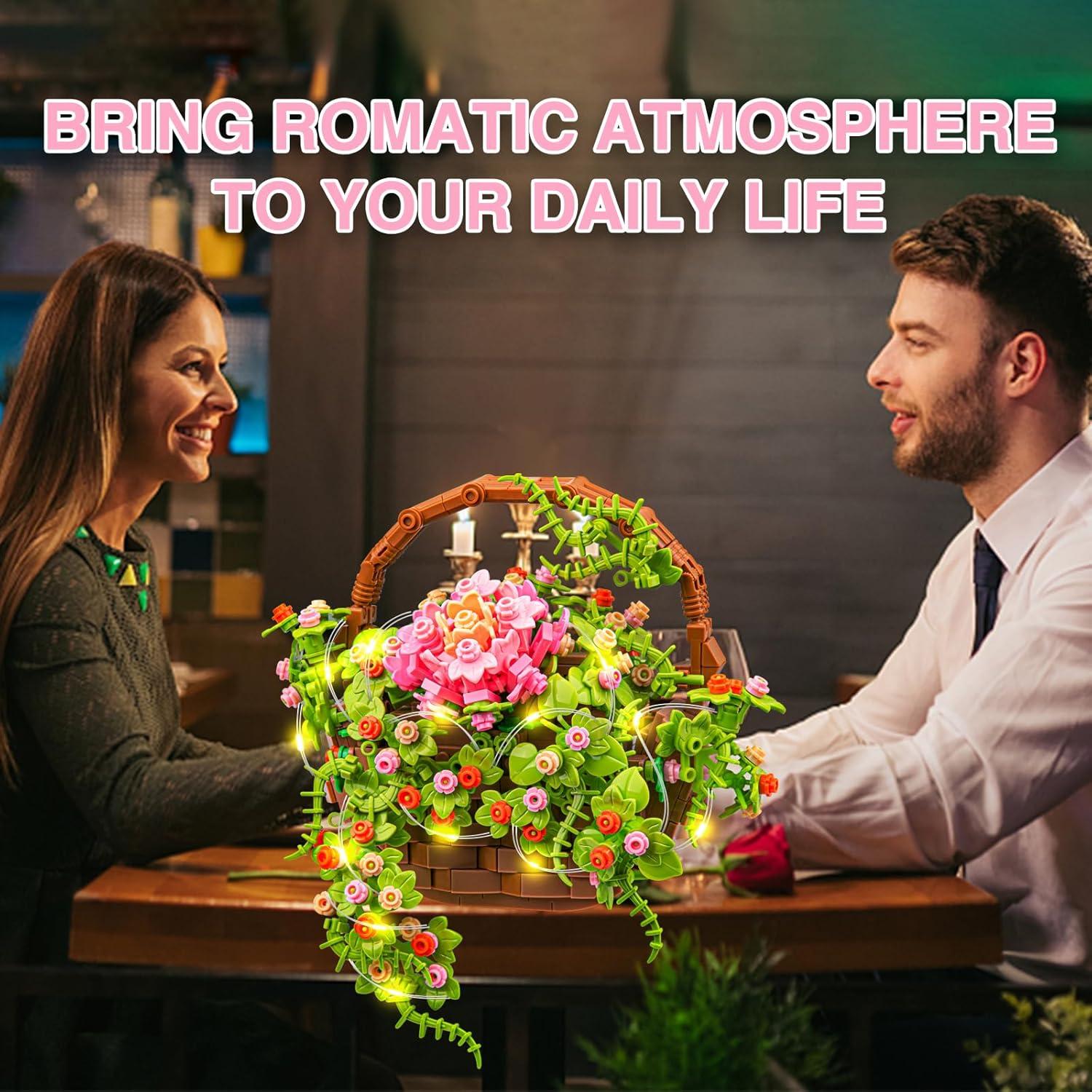 Juego de Construcción YRB Canasta de Flores Bonsai 691 Piezas