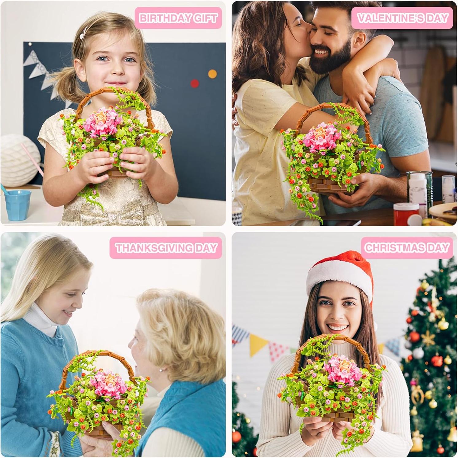 Juego de Construcción YRB Canasta de Flores Bonsai 691 Piezas