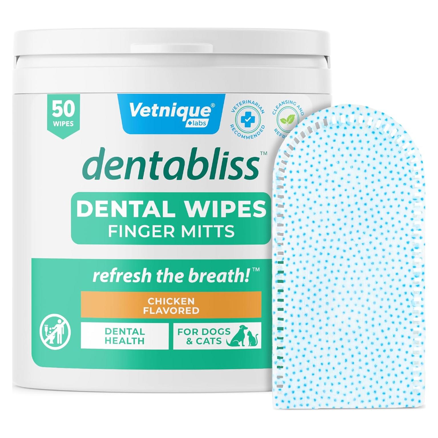 Mitón de limpieza dental Vetnique Dentabliss para perros - Sabor Pollo