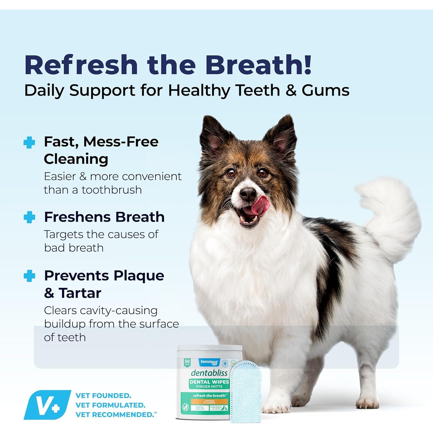 Mitón de limpieza dental Vetnique Dentabliss para perros - Sabor Pollo