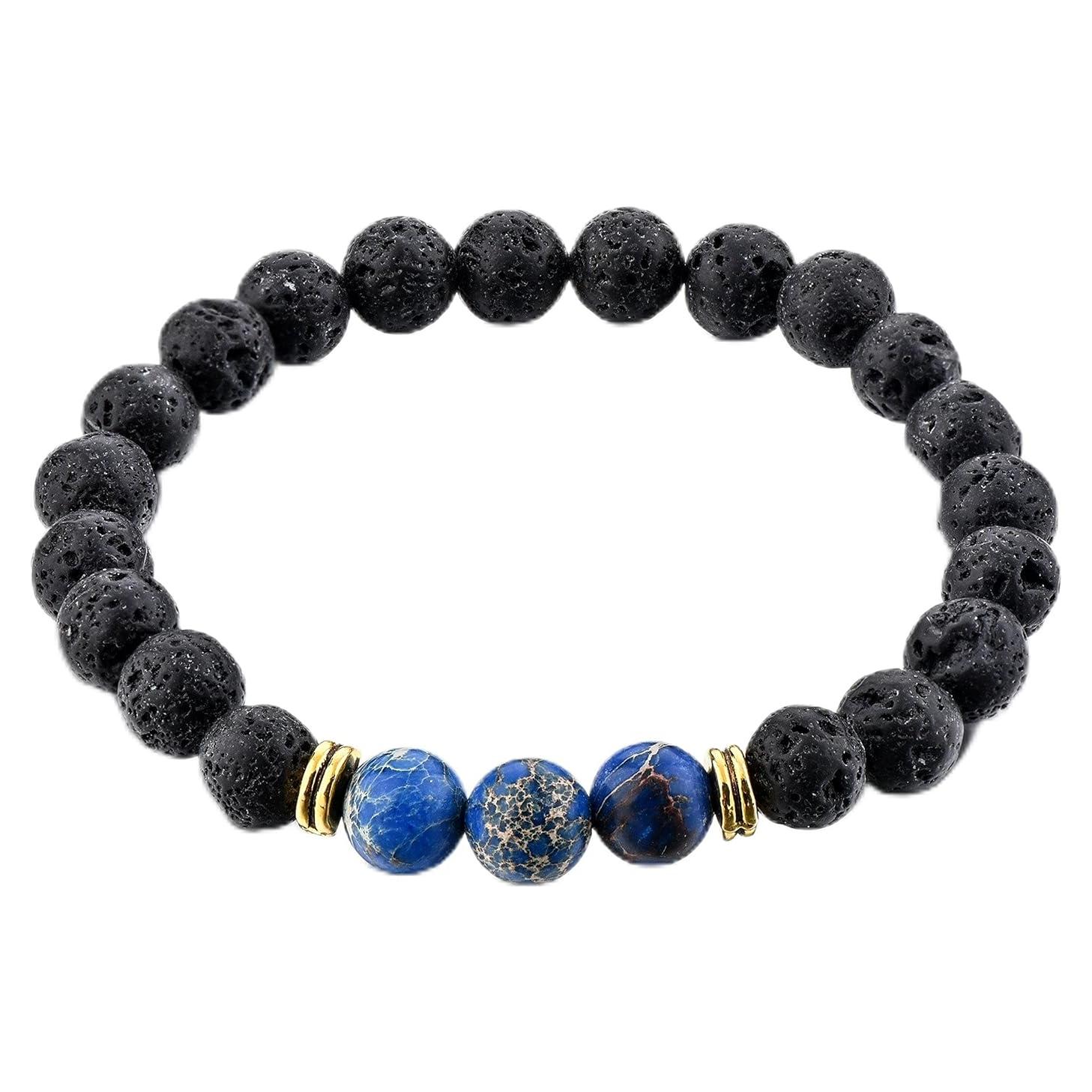 Pulsera de Lava Volcánica Mystiqs con Difusor de Aceite 15-18 cm