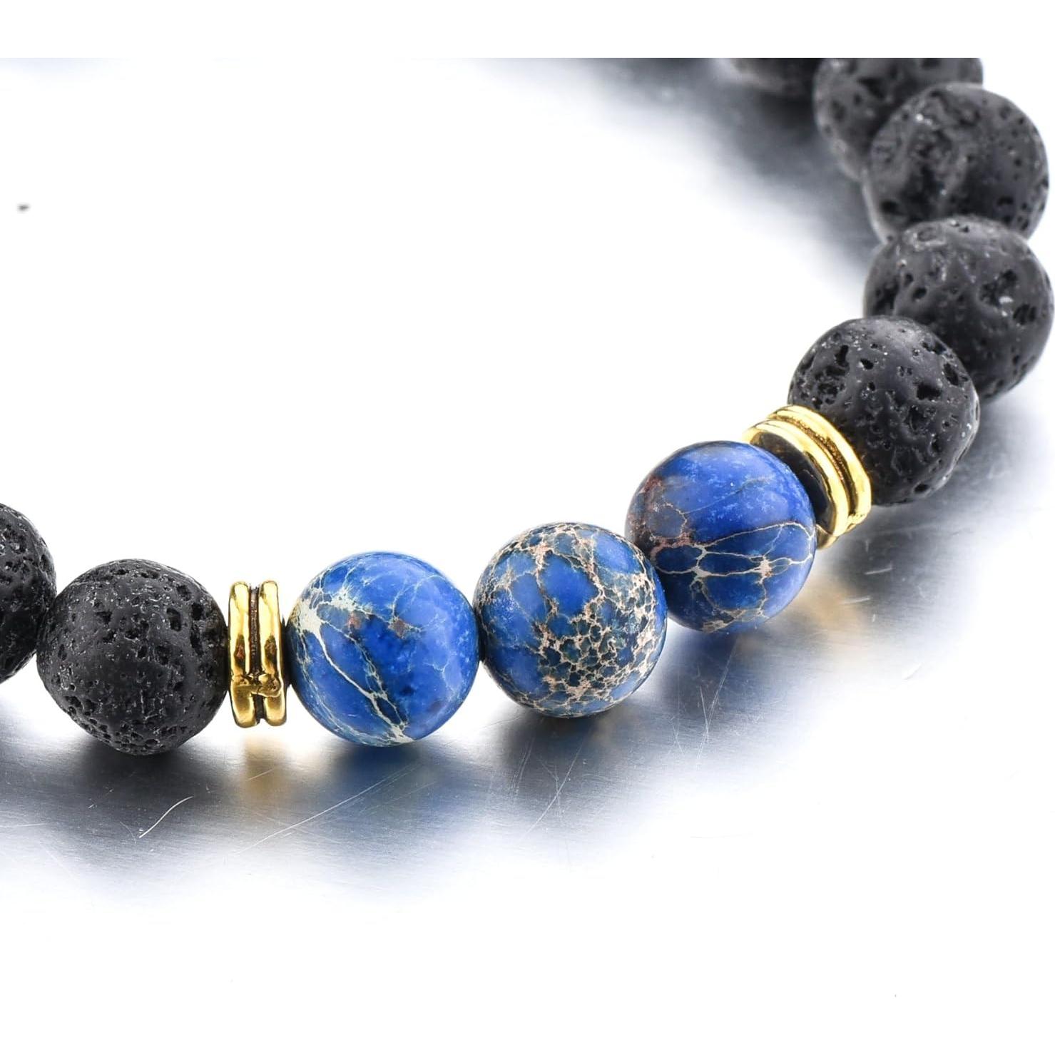 Pulsera de Lava Volcánica Mystiqs con Difusor de Aceite 15-18 cm