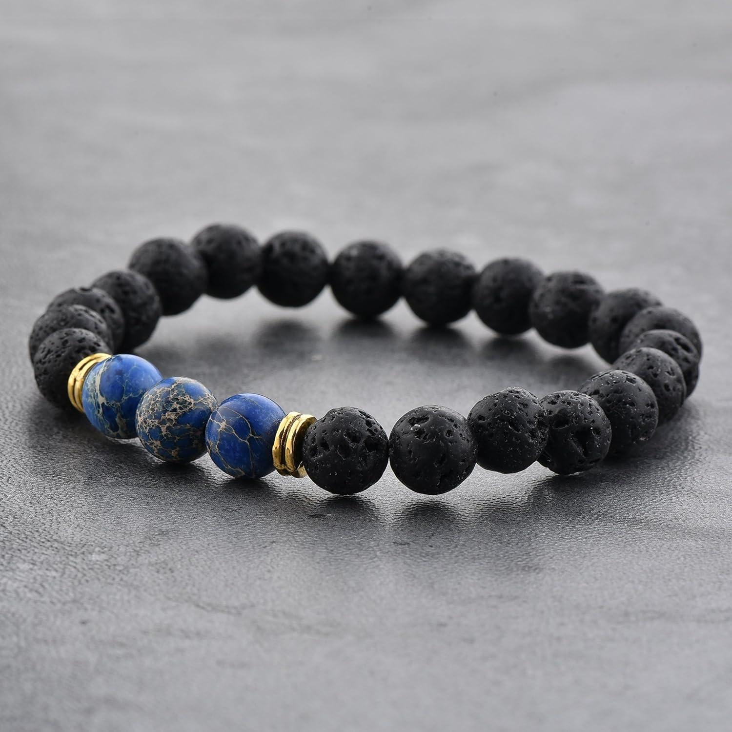 Pulsera de Lava Volcánica Mystiqs con Difusor de Aceite 15-18 cm