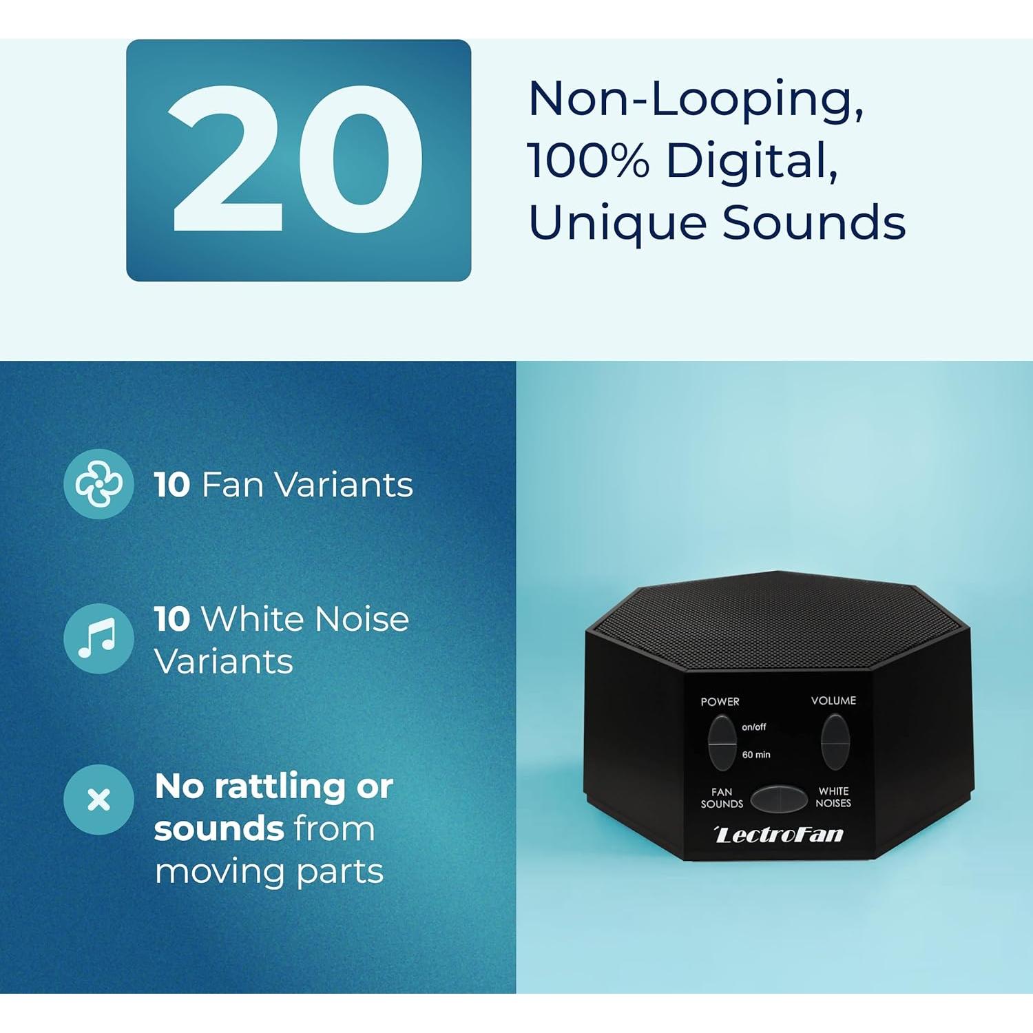 Máquina de Sonido Ruido Blanco LectroFan Classic - Compacta Negro