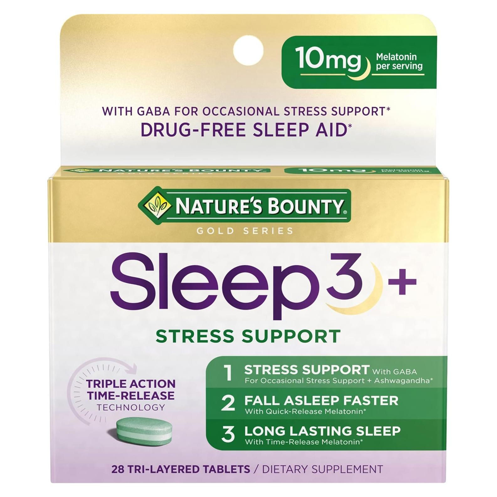 Suplemento para Dormir Nature's Bounty Sleep3 28 Tabletas