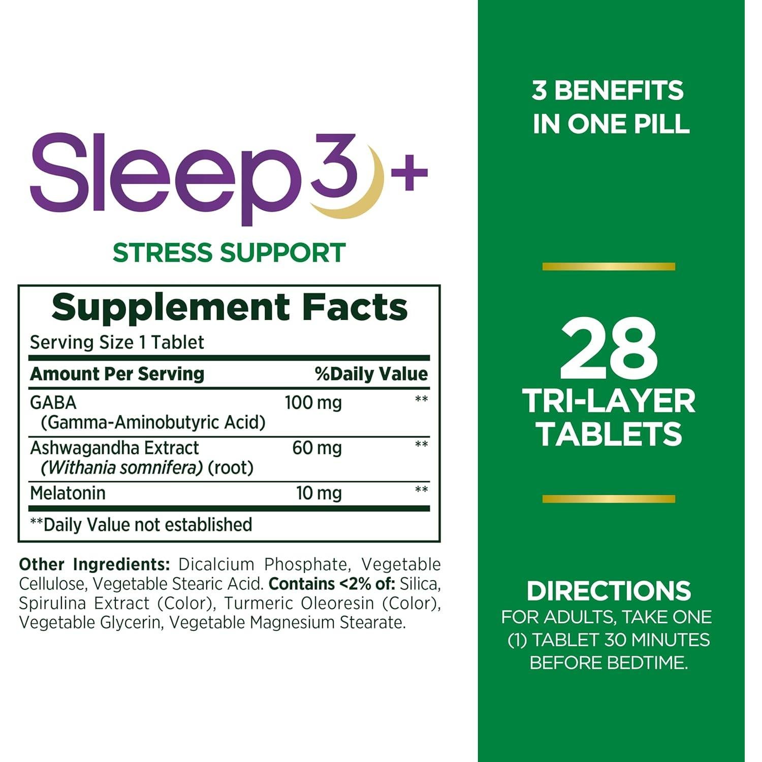 Suplemento para Dormir Nature's Bounty Sleep3 28 Tabletas