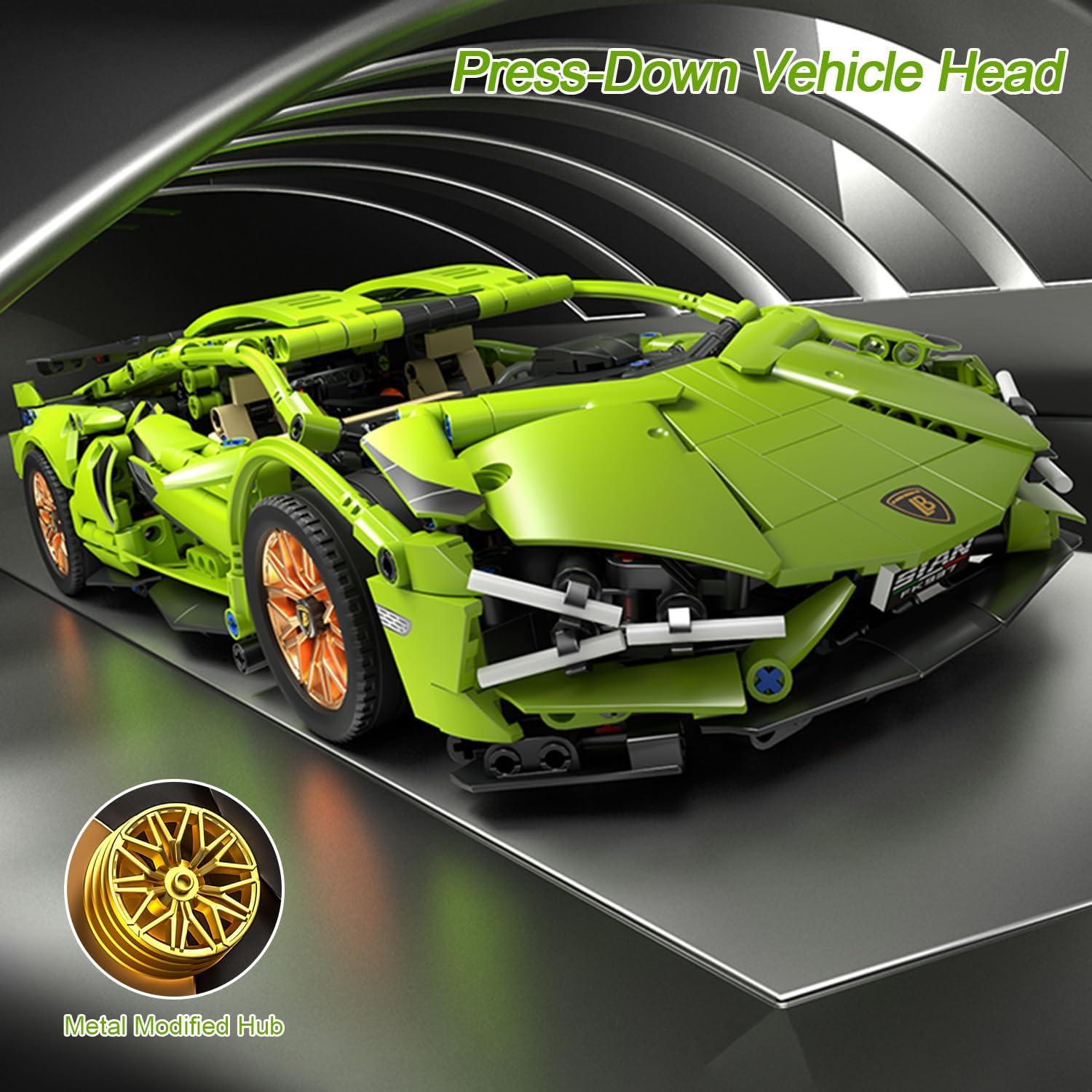 Conjunto de Bloques Chodia Supercoche 1:14 Verde con LED