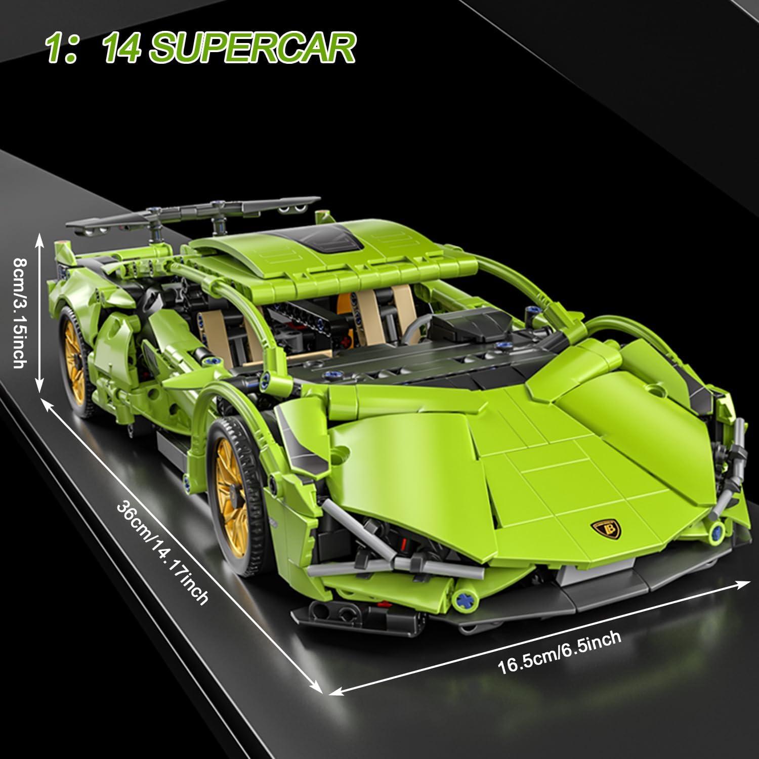 Conjunto de Bloques Chodia Supercoche 1:14 Verde con LED