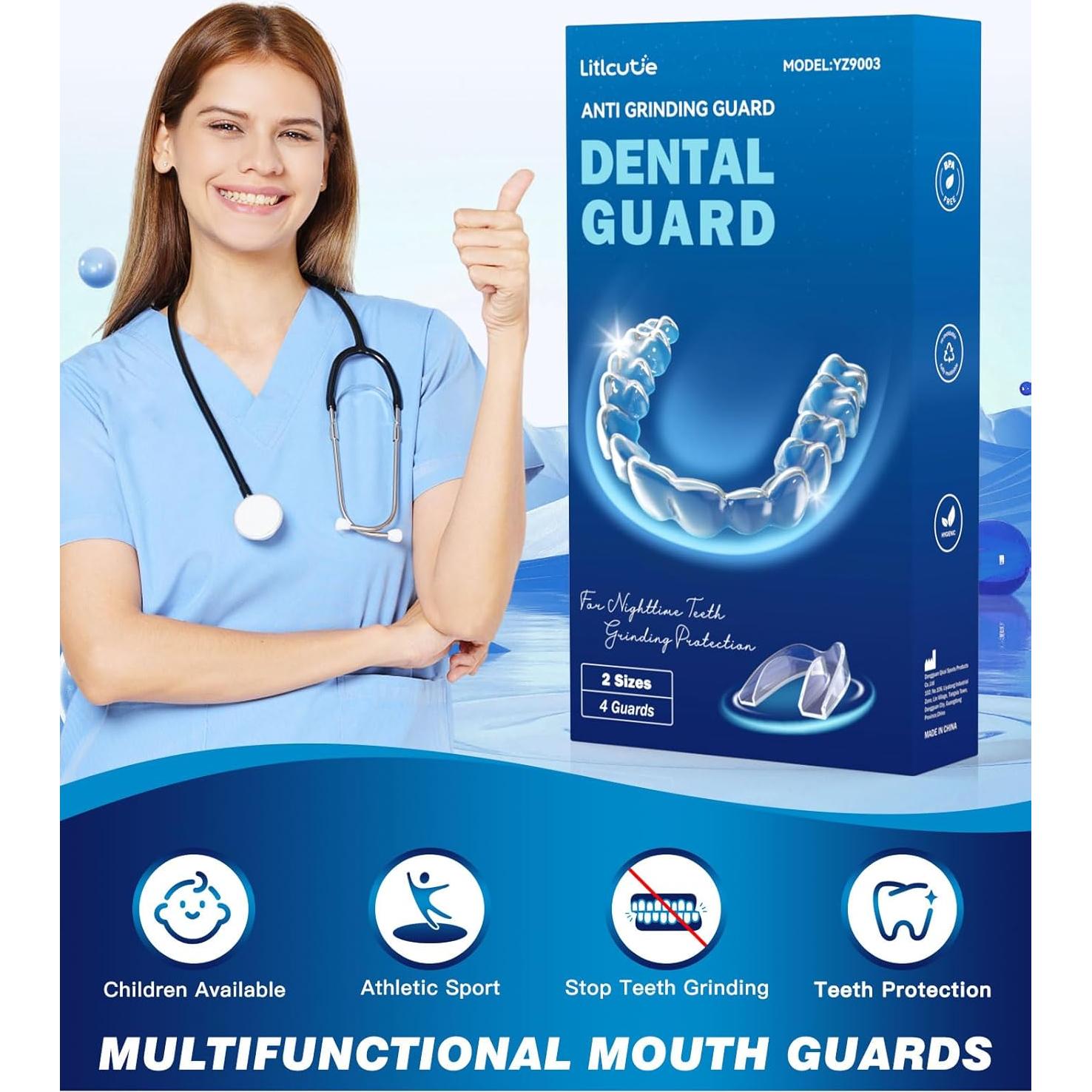 Protector Bucal Litlcutie para Rechinar Dientes - 4 Piezas