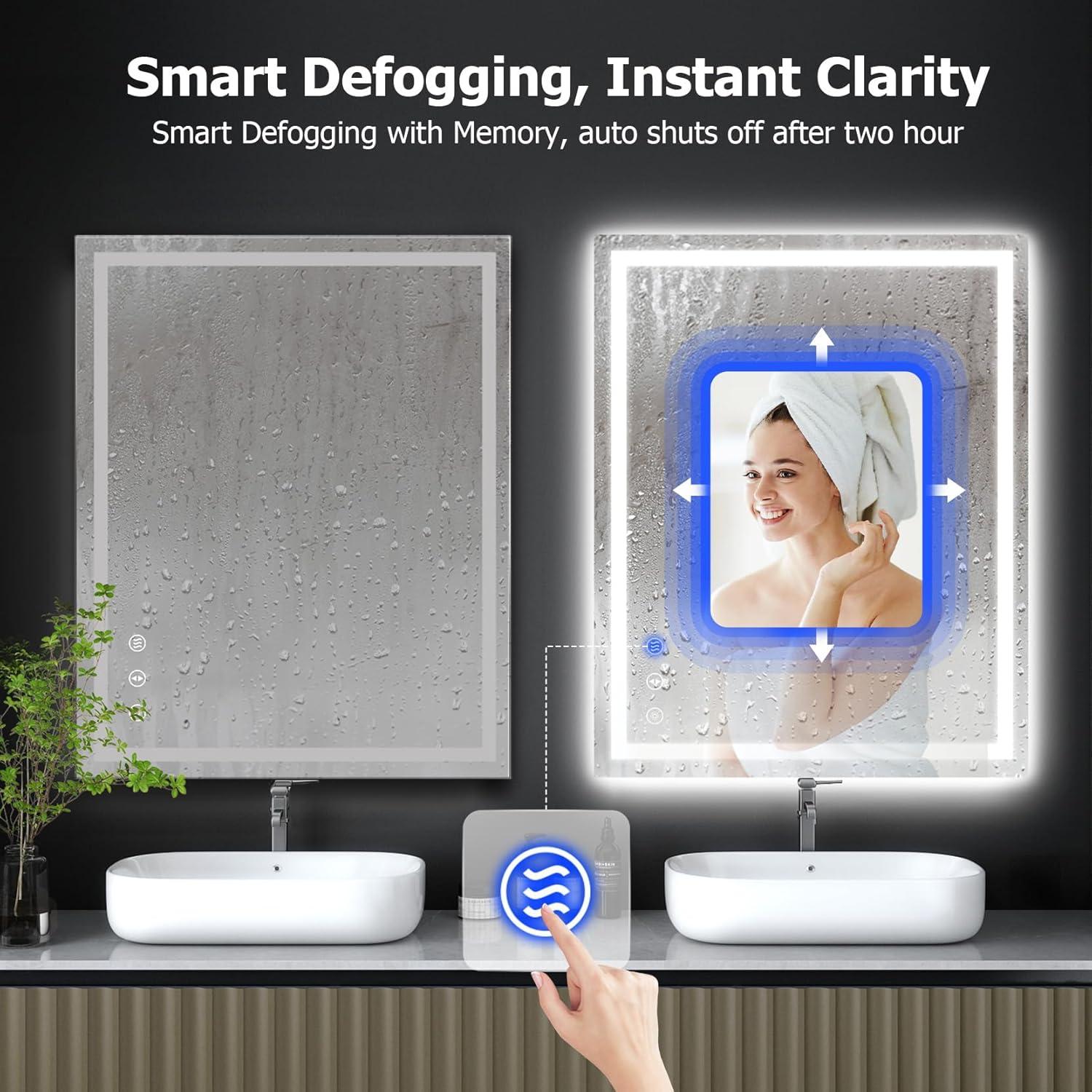 Espejo de Baño LED YOLEO 60x76cm Antivaho Regulable