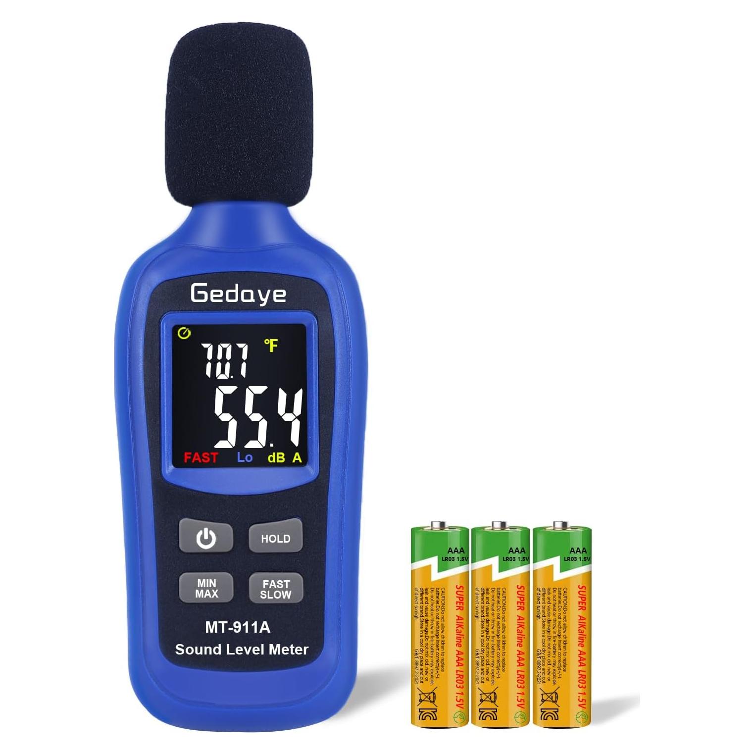 Medidor de Decibelios Gedaye MT-911 SPL Portátil LCD