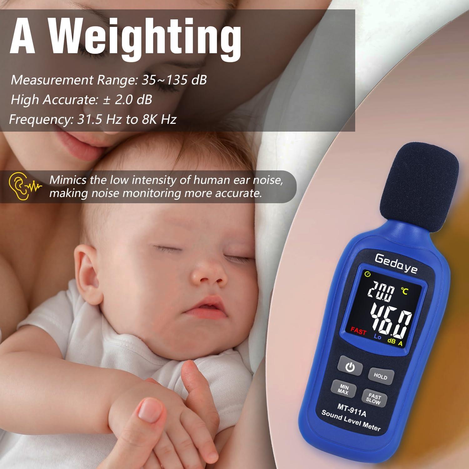 Medidor de Decibelios Gedaye MT-911 SPL Portátil LCD