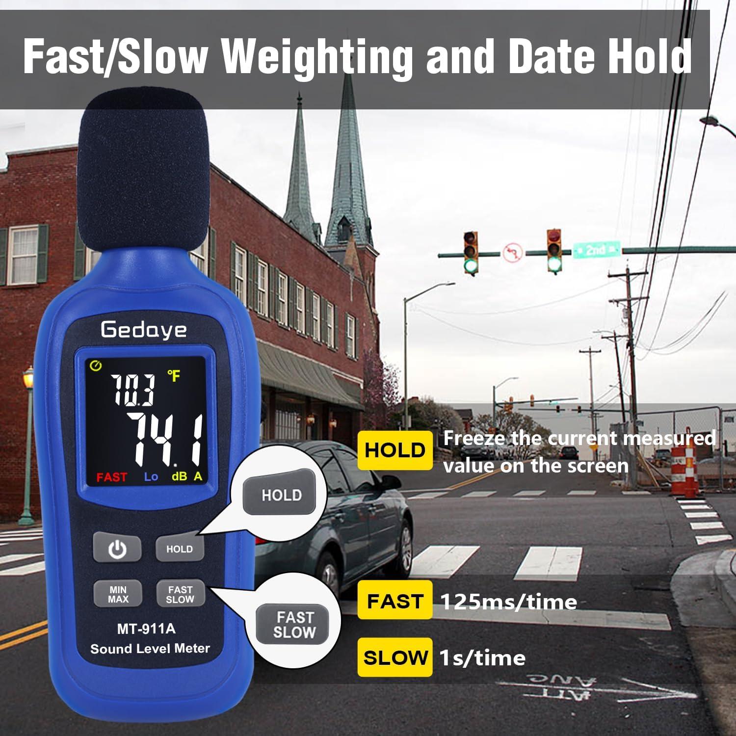 Medidor de Decibelios Gedaye MT-911 SPL Portátil LCD