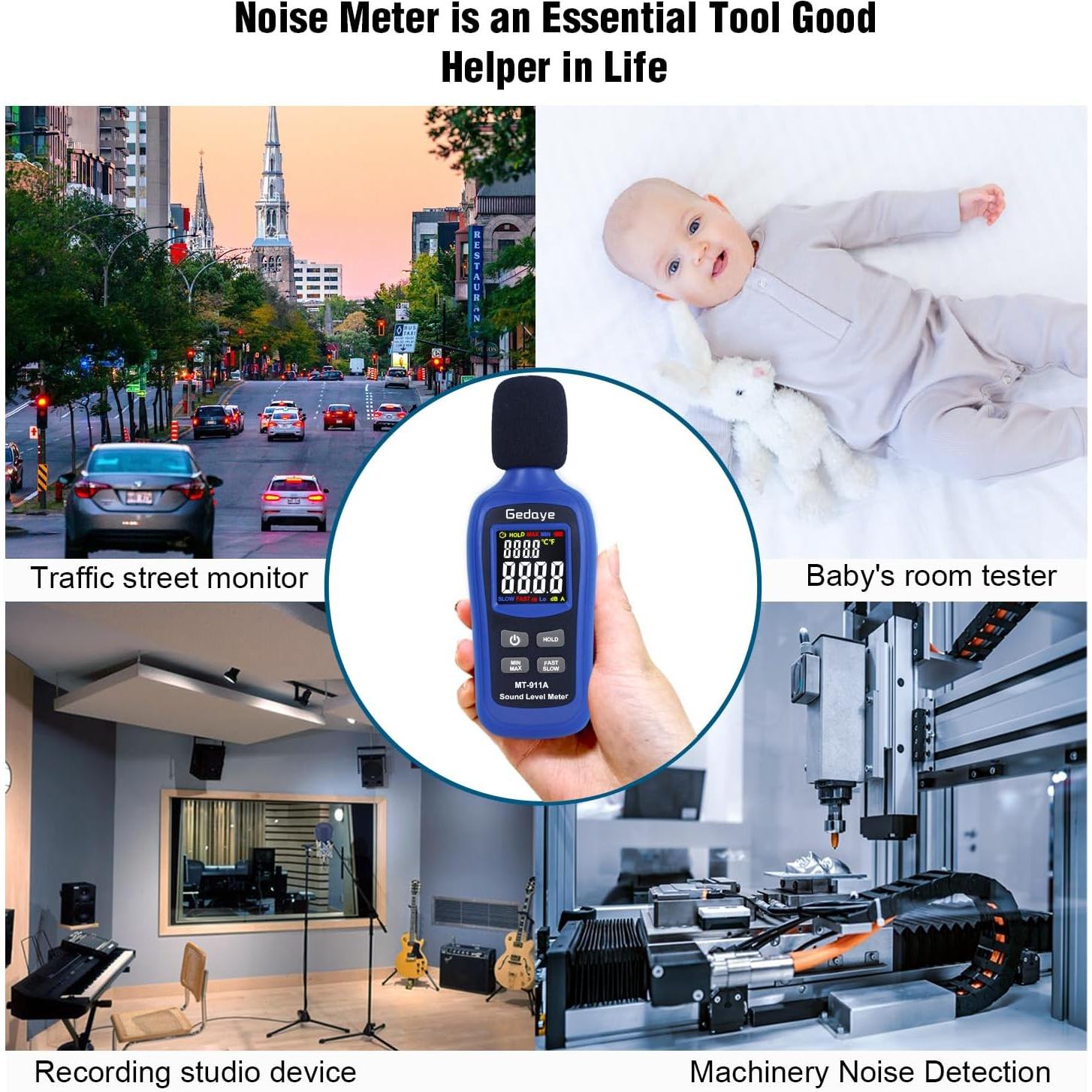 Medidor de Decibelios Gedaye MT-911 SPL Portátil LCD