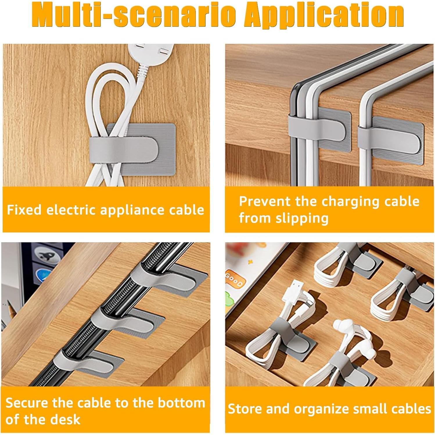 80 Correas de Cable Sereficy Gancho y Bucle Negro 9.14cm