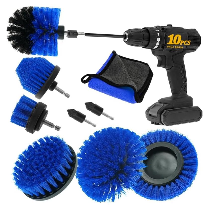 Juego de 10 Accesorios de Limpieza para Taladro ETOUPA Azul
