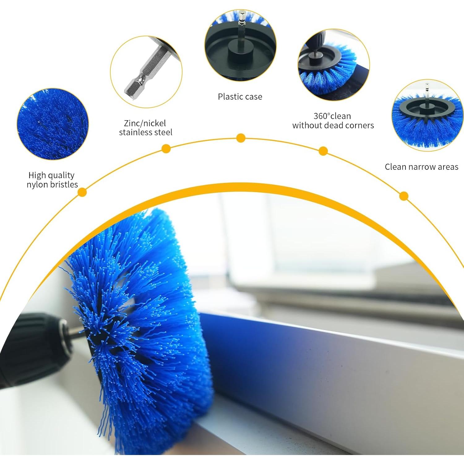 Juego de 10 Accesorios de Limpieza para Taladro ETOUPA Azul