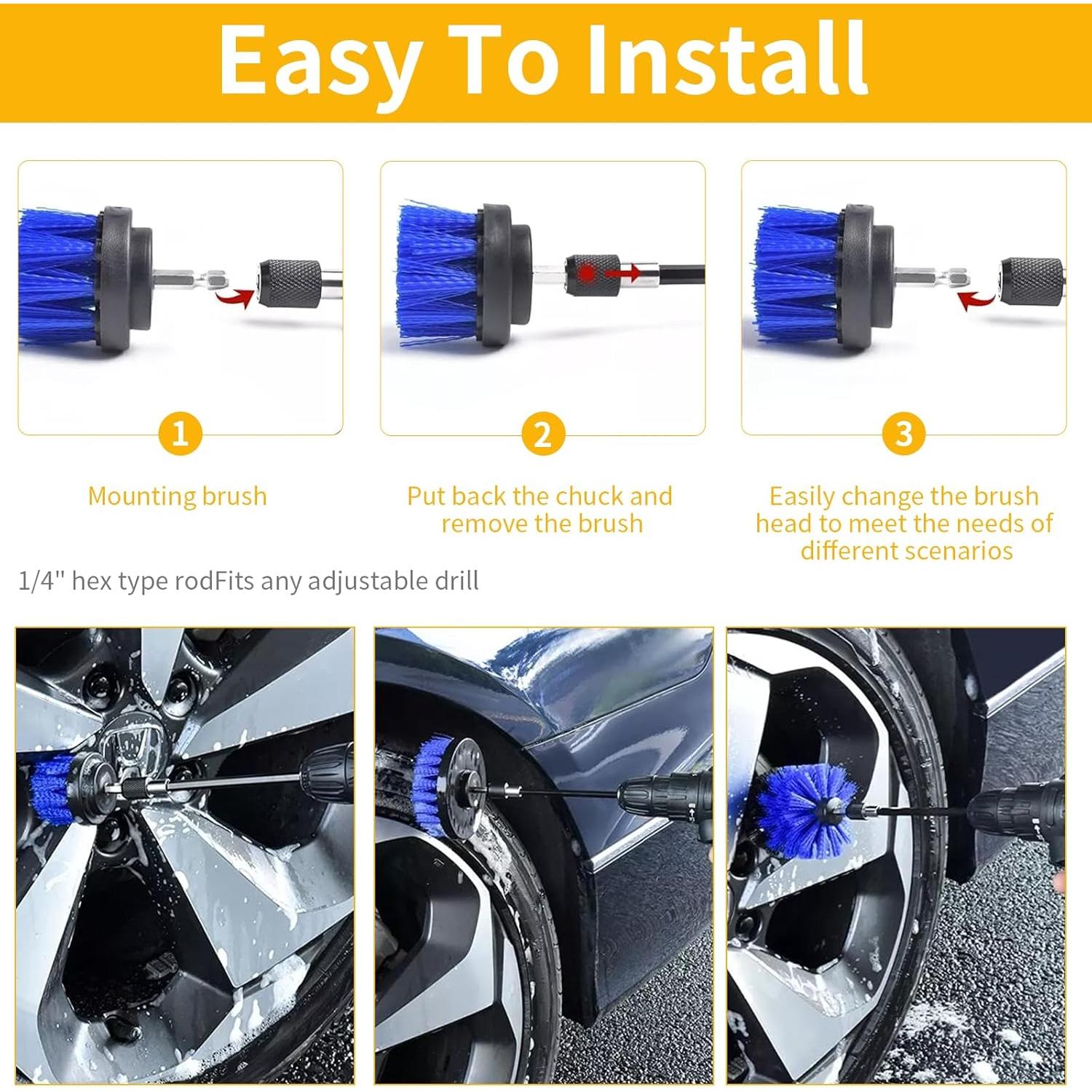 Juego de 10 Accesorios de Limpieza para Taladro ETOUPA Azul