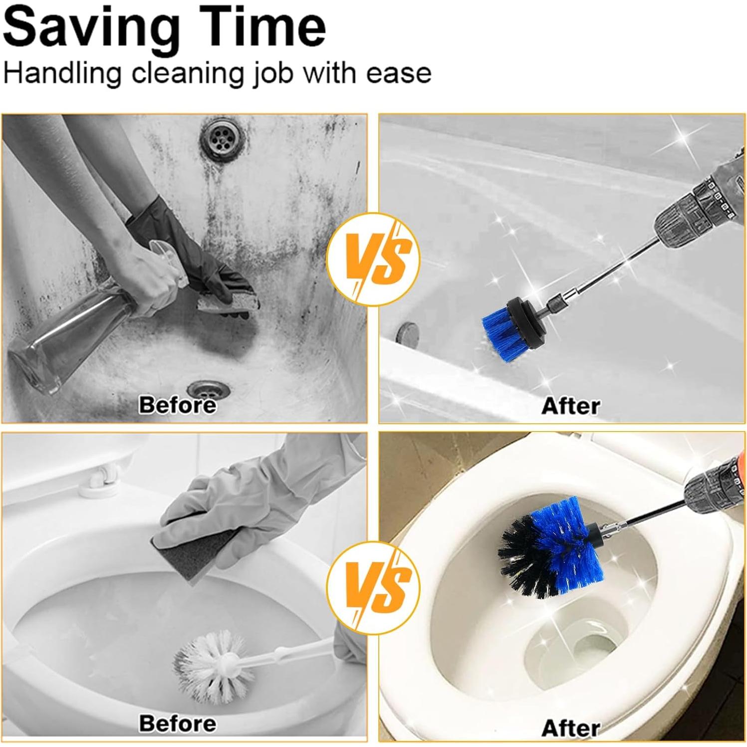 Juego de 10 Accesorios de Limpieza para Taladro ETOUPA Azul