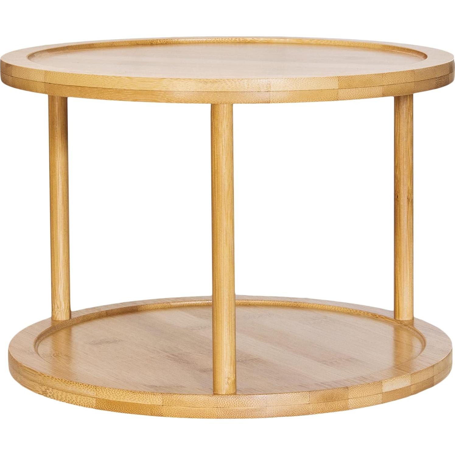 Organizador giratorio de bambú TB Home 2 niveles 25.4 cm