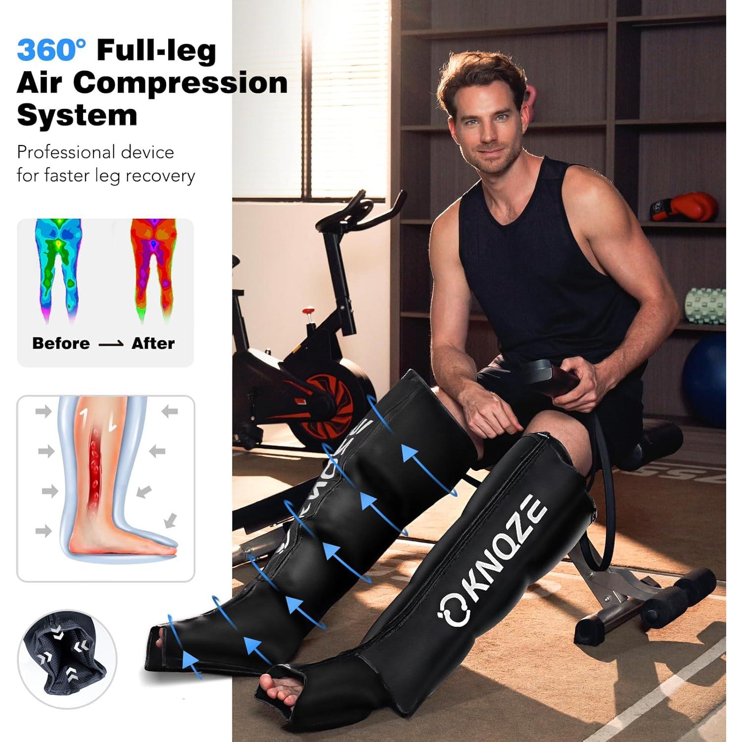 Masajeador de Compresión de Piernas KNQZE con 6 Modos y 3 Temporizadores