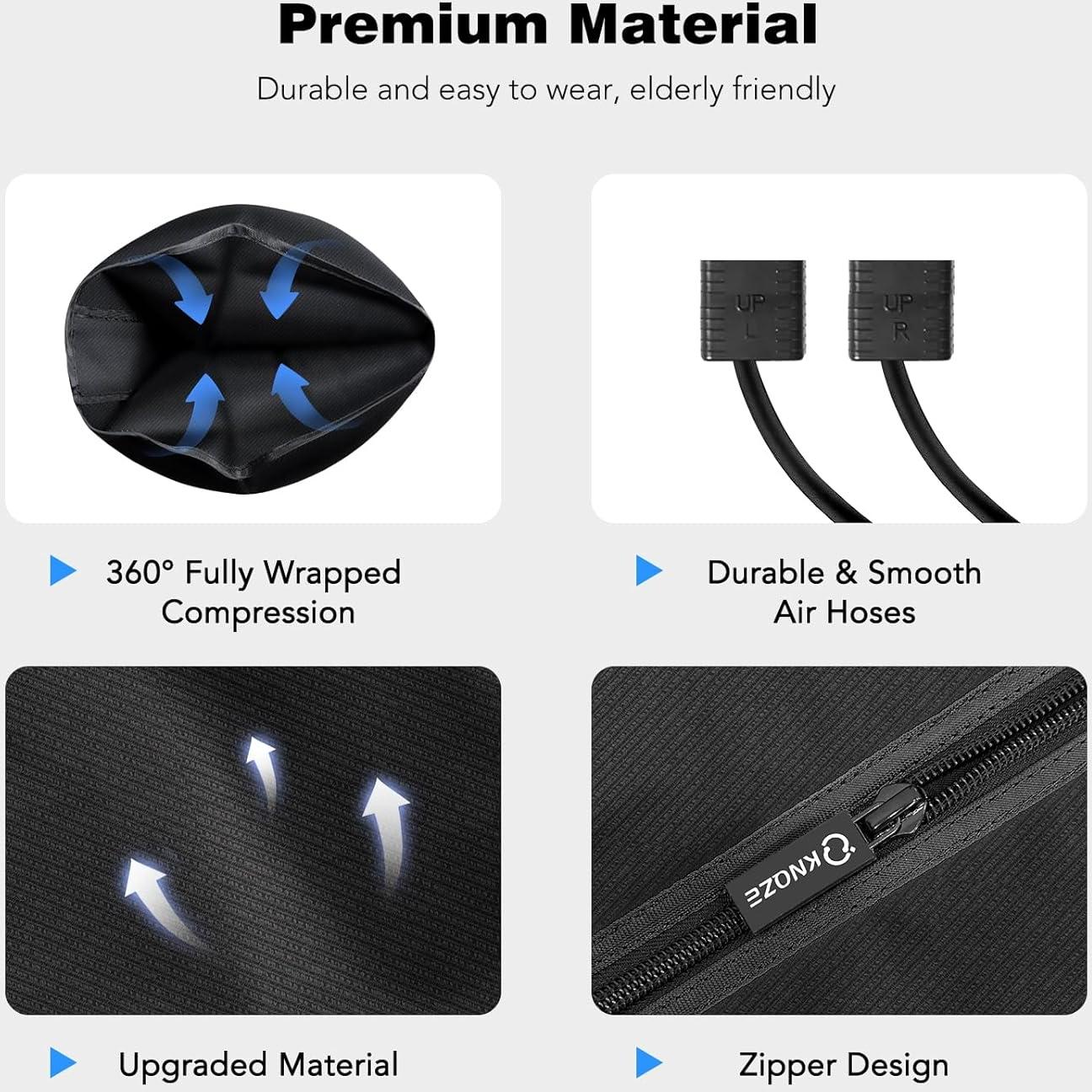 Masajeador de Compresión de Piernas KNQZE con 6 Modos y 3 Temporizadores