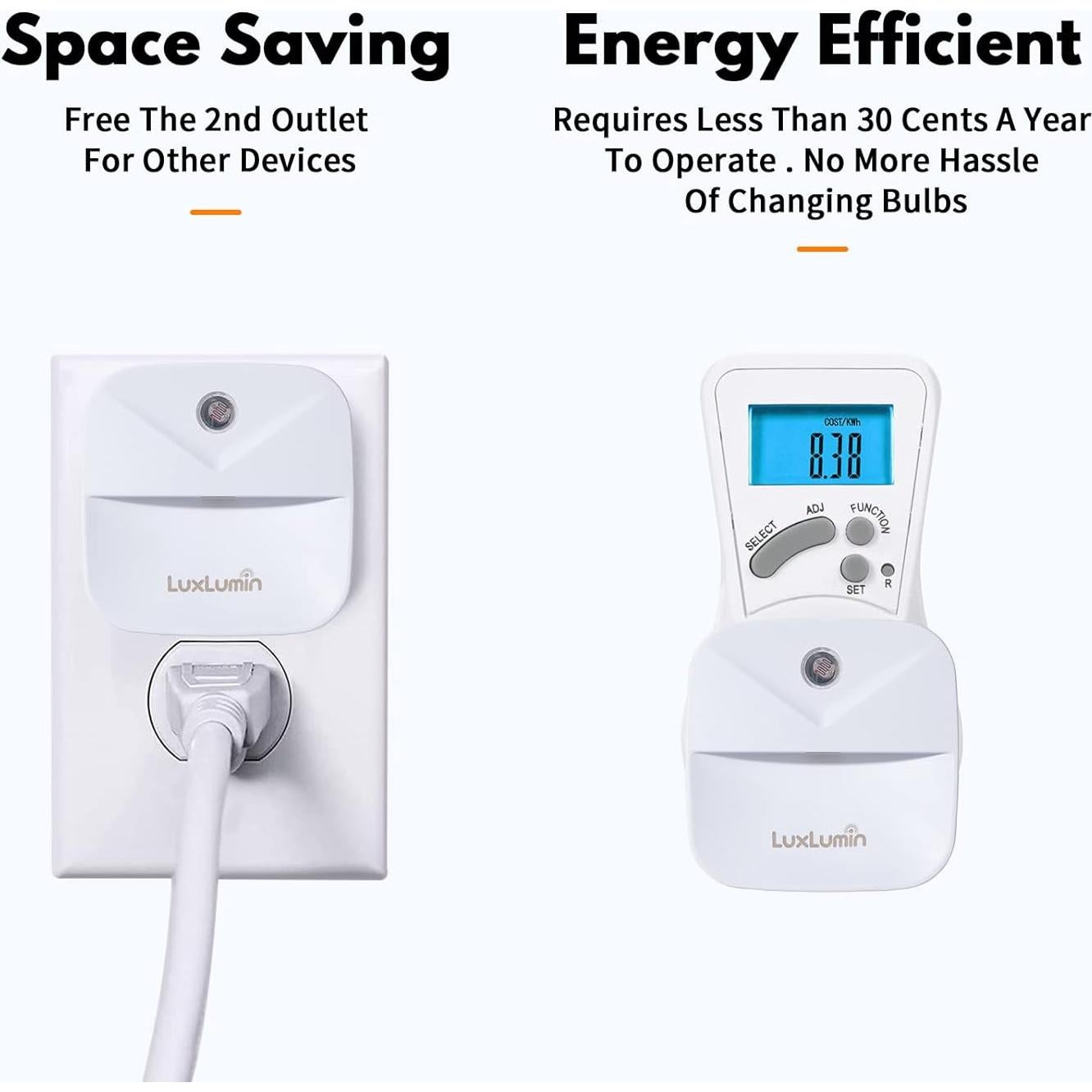 Luces Nocturnas LED LuxLumin con Sensor Automático - 6 Paquetes