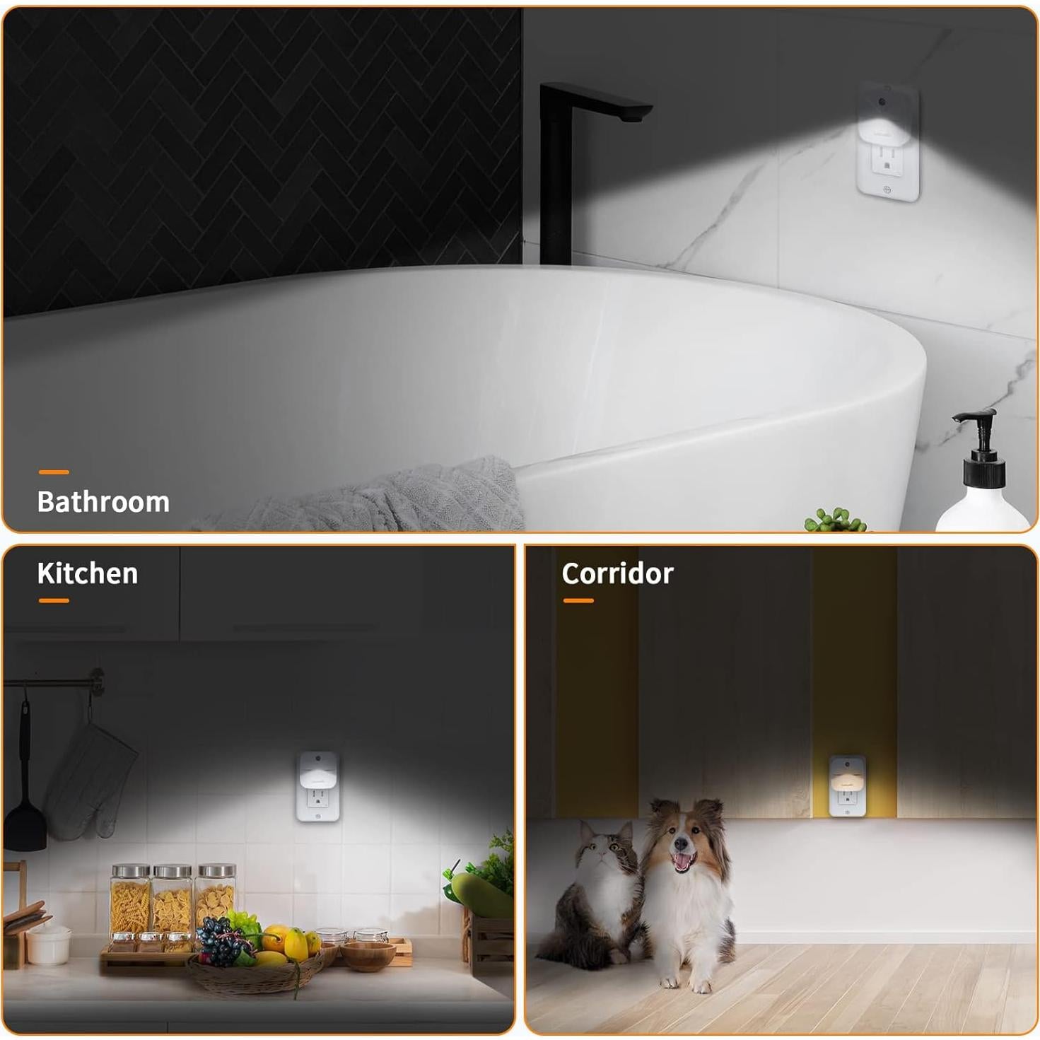 Luces Nocturnas LED LuxLumin con Sensor Automático - 6 Paquetes