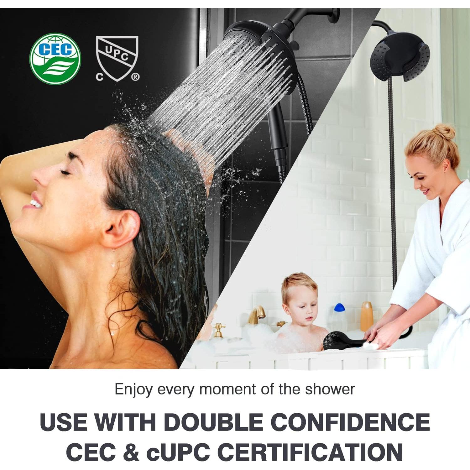 Cabezal de Ducha 2-en-1 INAVAMZ con Alta Presión y Manguera 1.5m