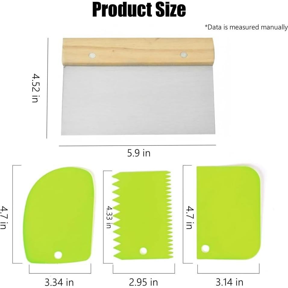 4 Raspadores de Banco MocareHealth para Hornear - Marrón