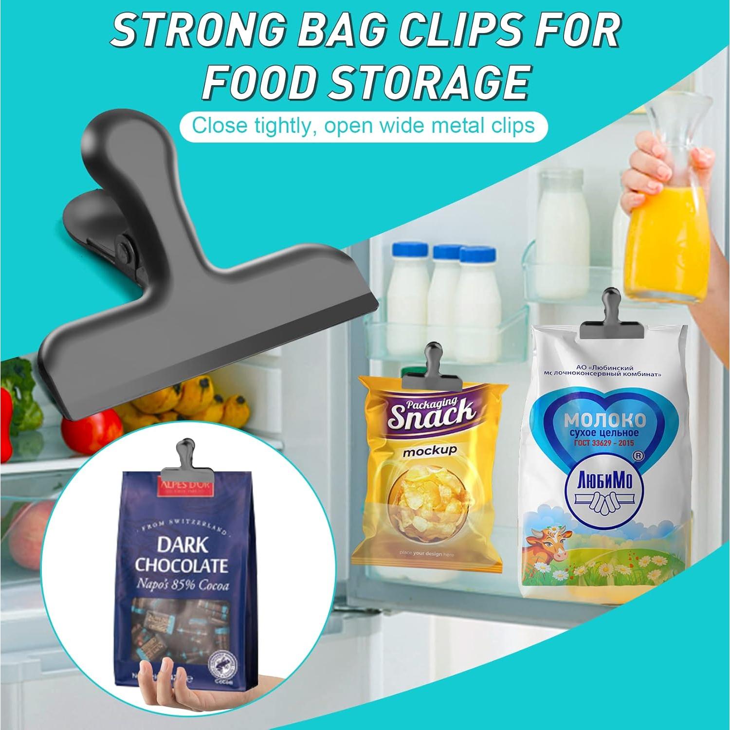 Clips de Bolsa de Acero Inoxidable Funfery 8 Piezas 22cm