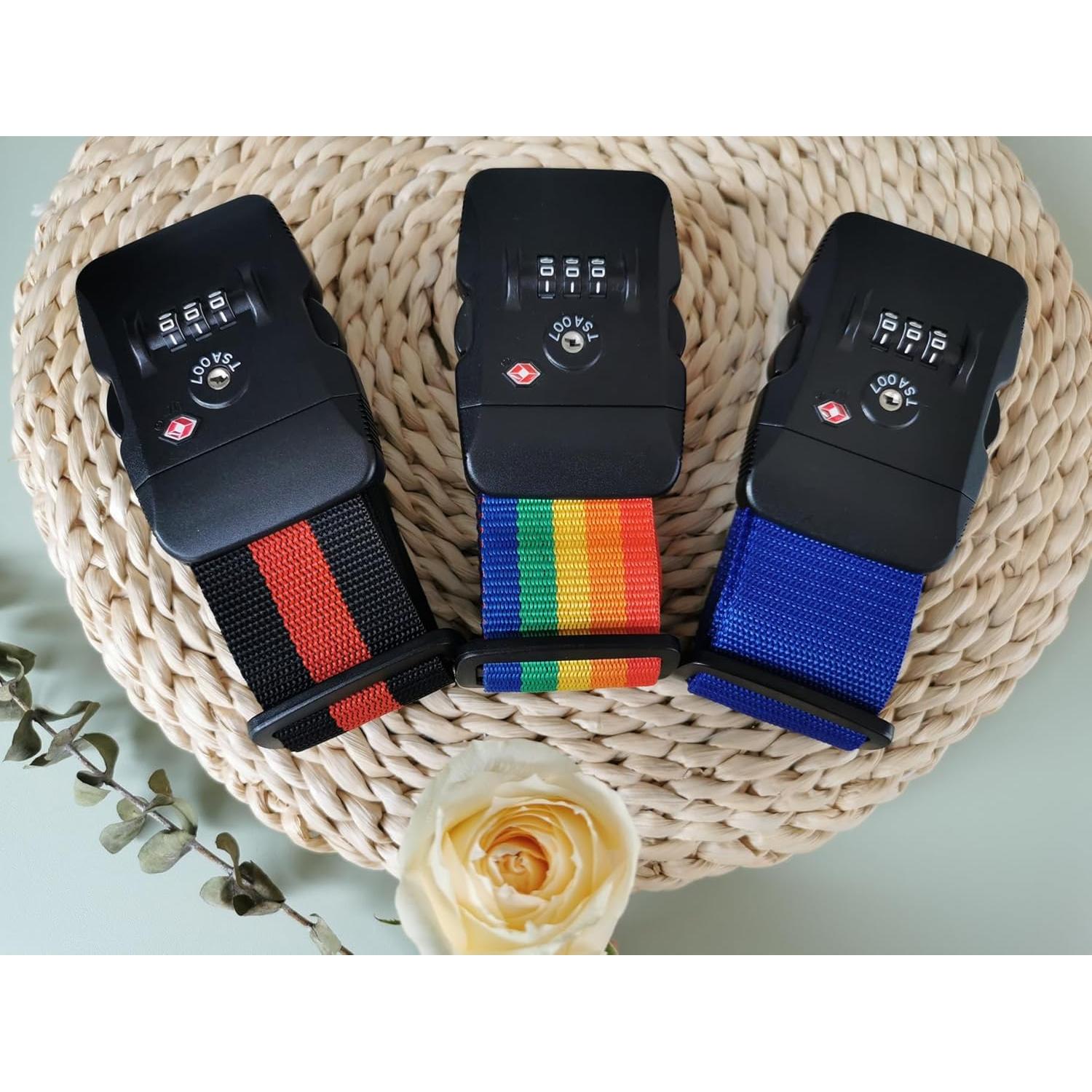 Correa de Equipaje Ajustable SANTREST con Candado TSA Azul