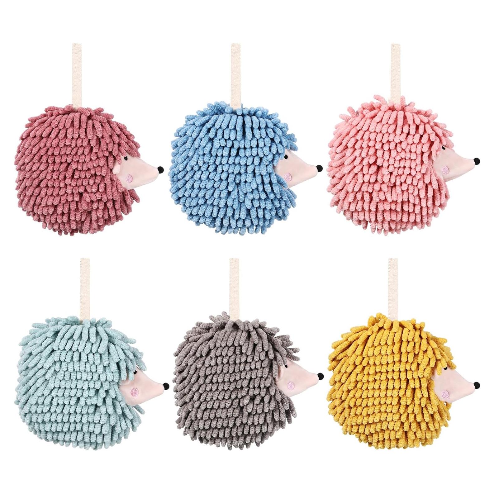 Paquete de 6 Toallas de Mano Chenille Estilo Erizo HunnmingRe