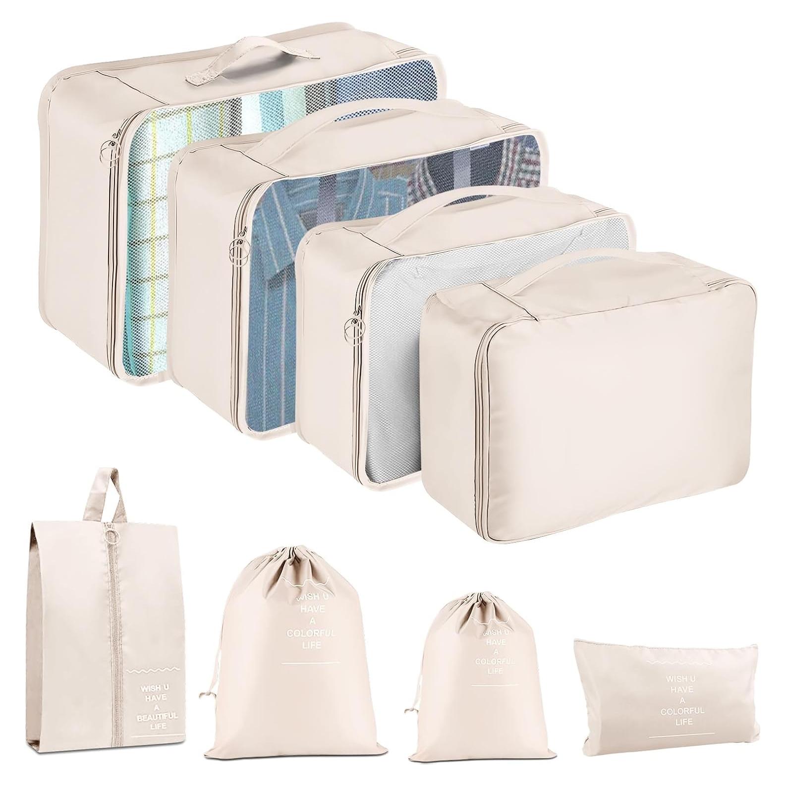 Set de 8 Cubos de Empaque YEEYAA para Viaje - Organizador Nylon