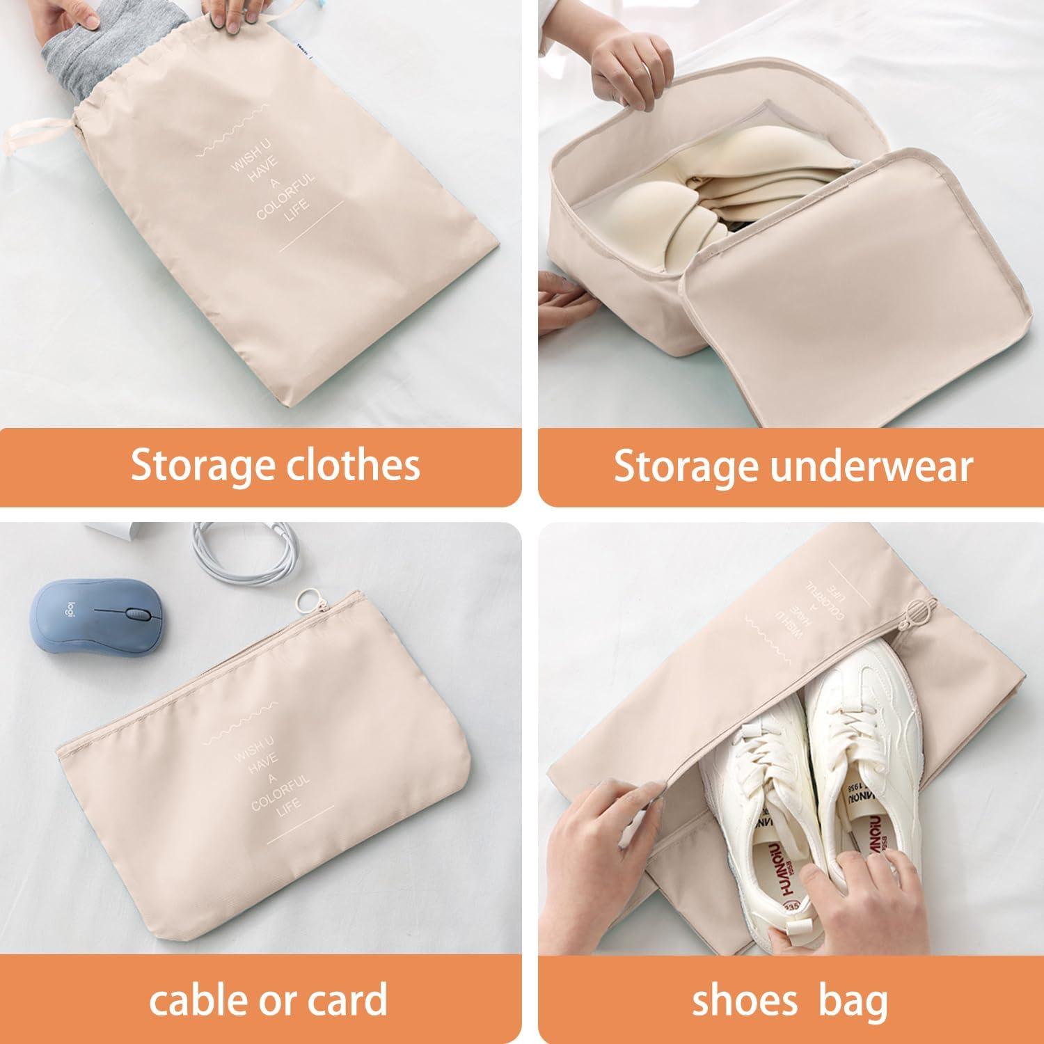 Set de 8 Cubos de Empaque YEEYAA para Viaje - Organizador Nylon