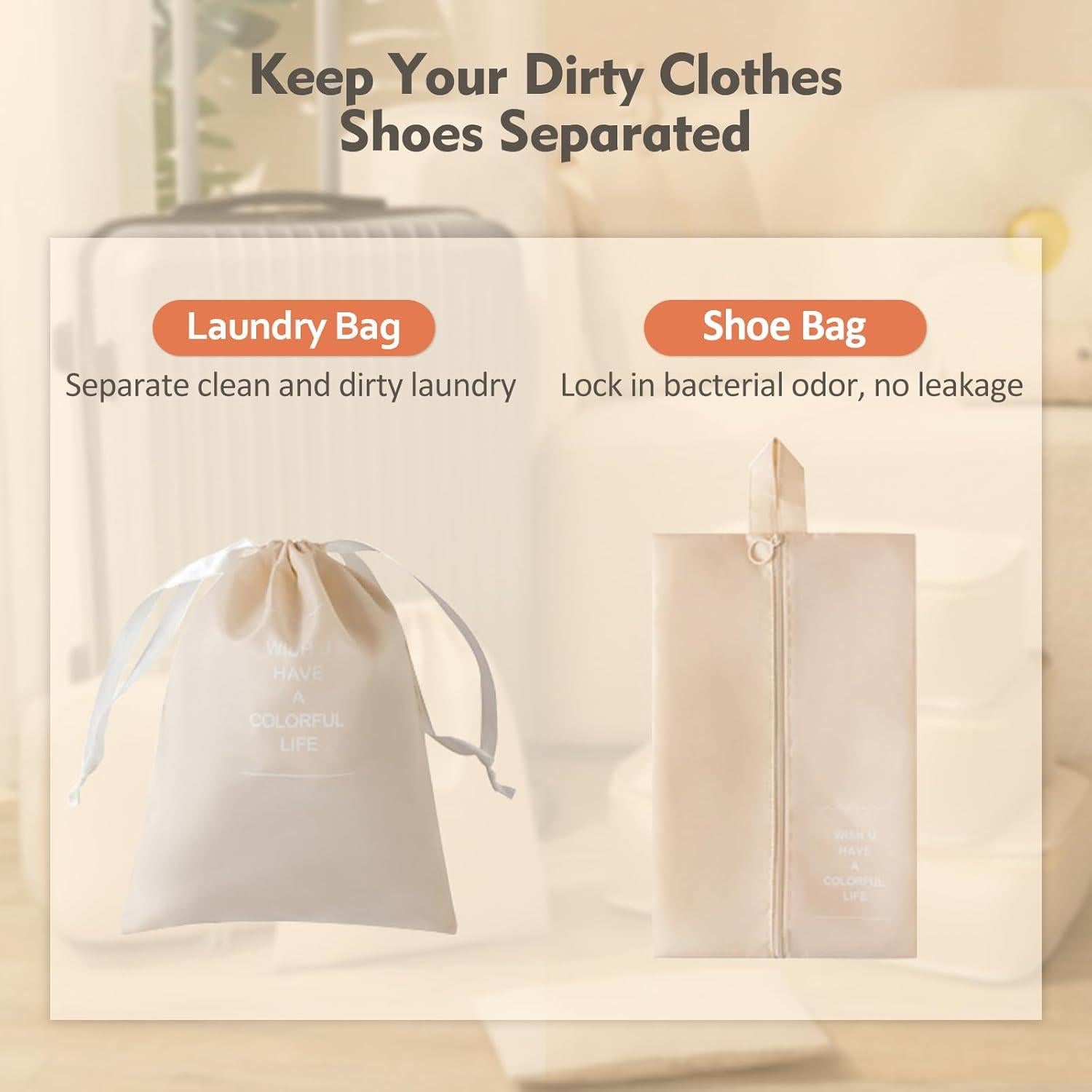 Set de 8 Cubos de Empaque YEEYAA para Viaje - Organizador Nylon