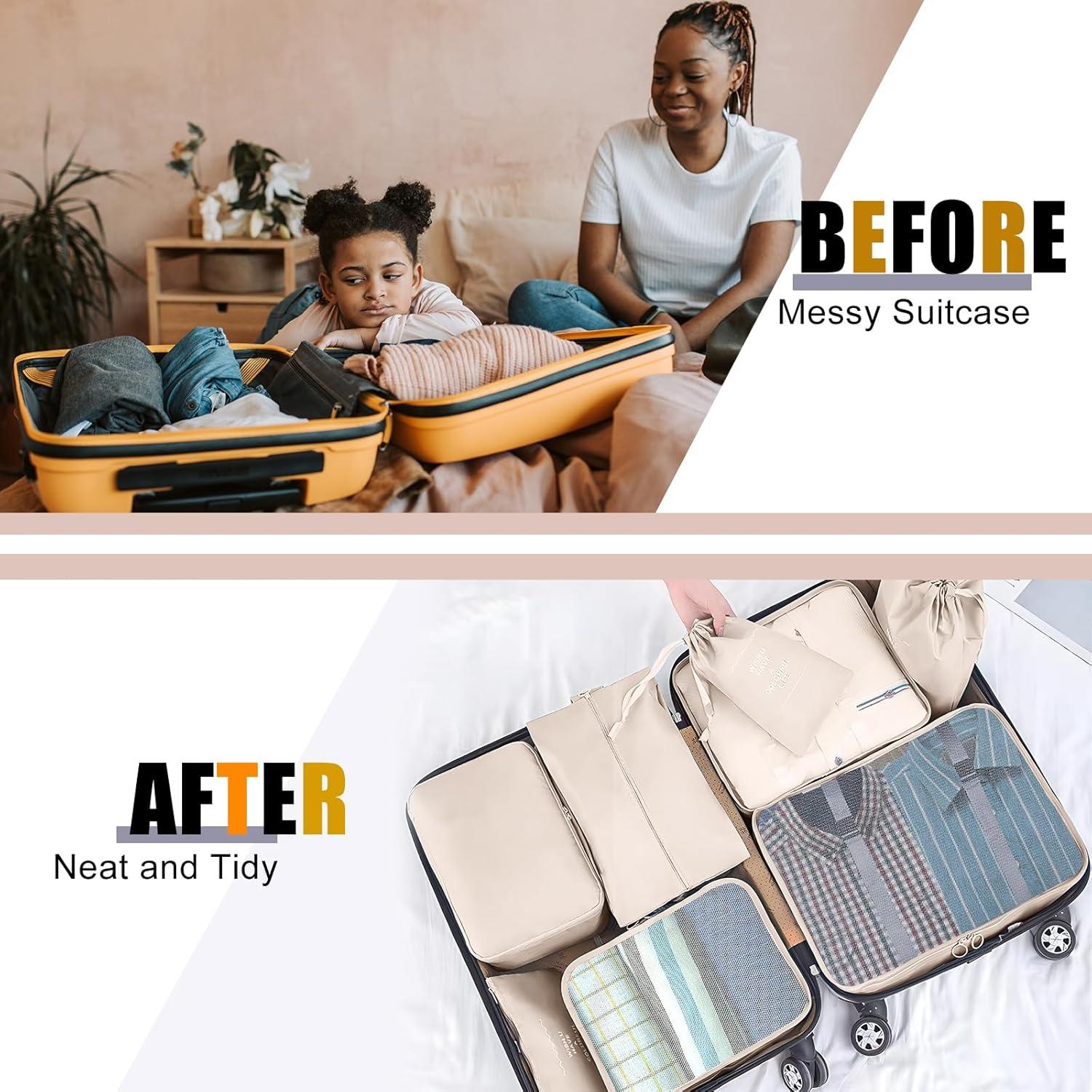 Set de 8 Cubos de Empaque YEEYAA para Viaje - Organizador Nylon