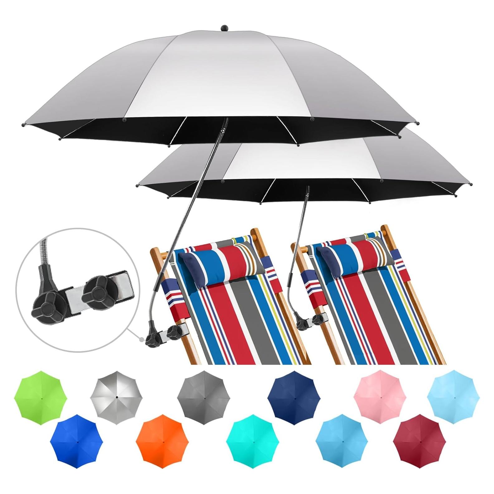 Paquete de 2 Sombrillas Ajustables UPF50+ para Sillas