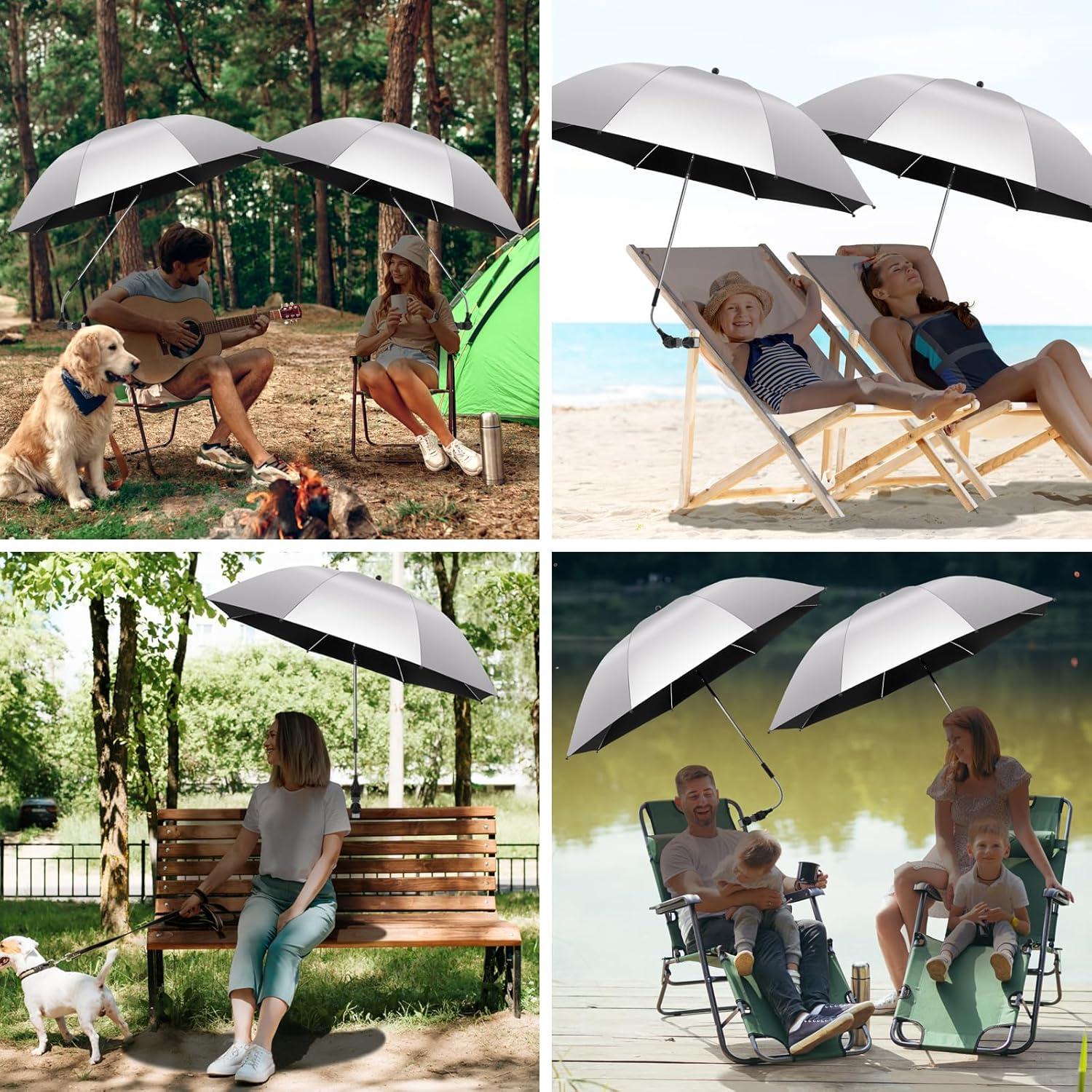 Paquete de 2 Sombrillas Ajustables UPF50+ para Sillas