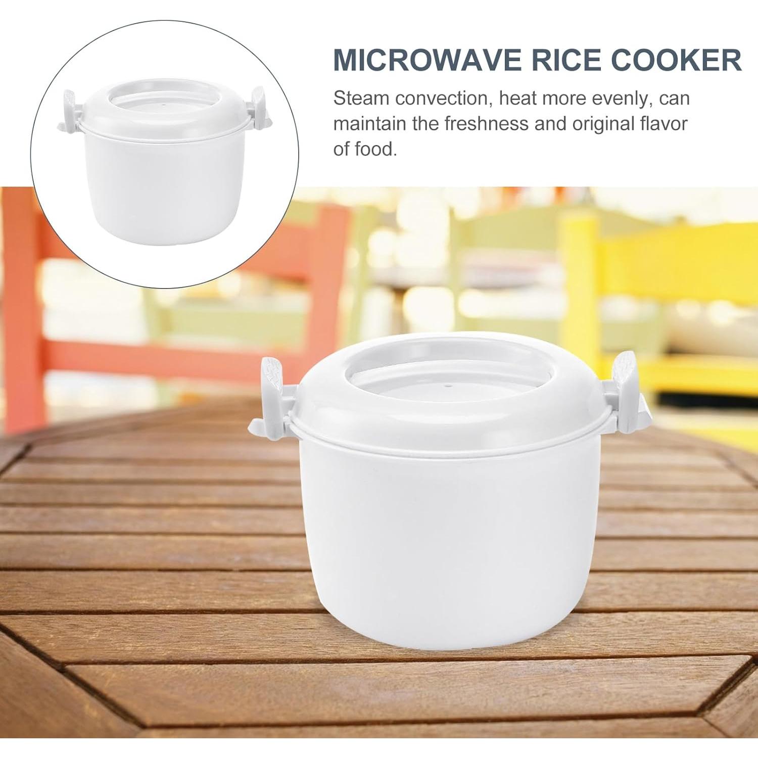 Olla de Arroz Microondas UPKOCH 4 Tazas Blanca Antiadherente