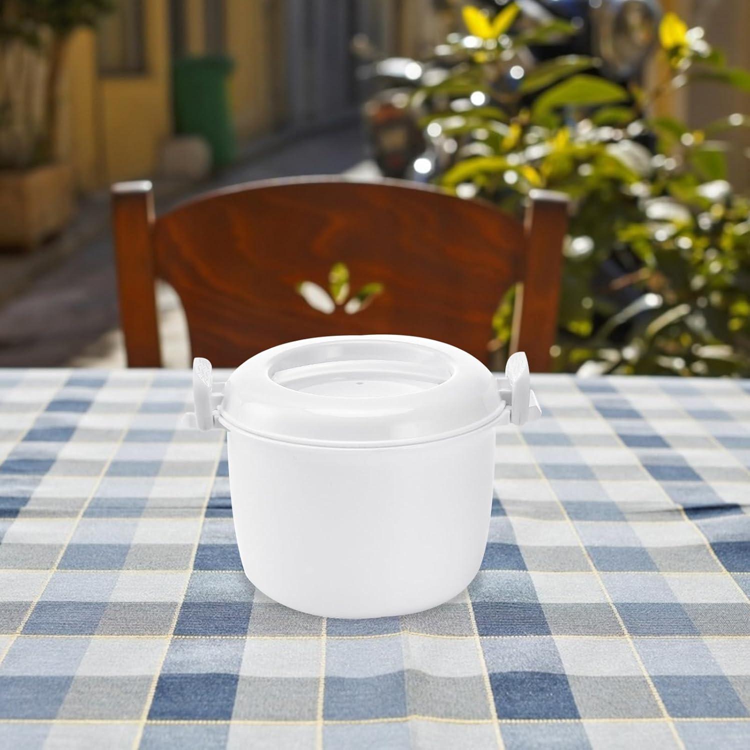 Olla de Arroz Microondas UPKOCH 4 Tazas Blanca Antiadherente