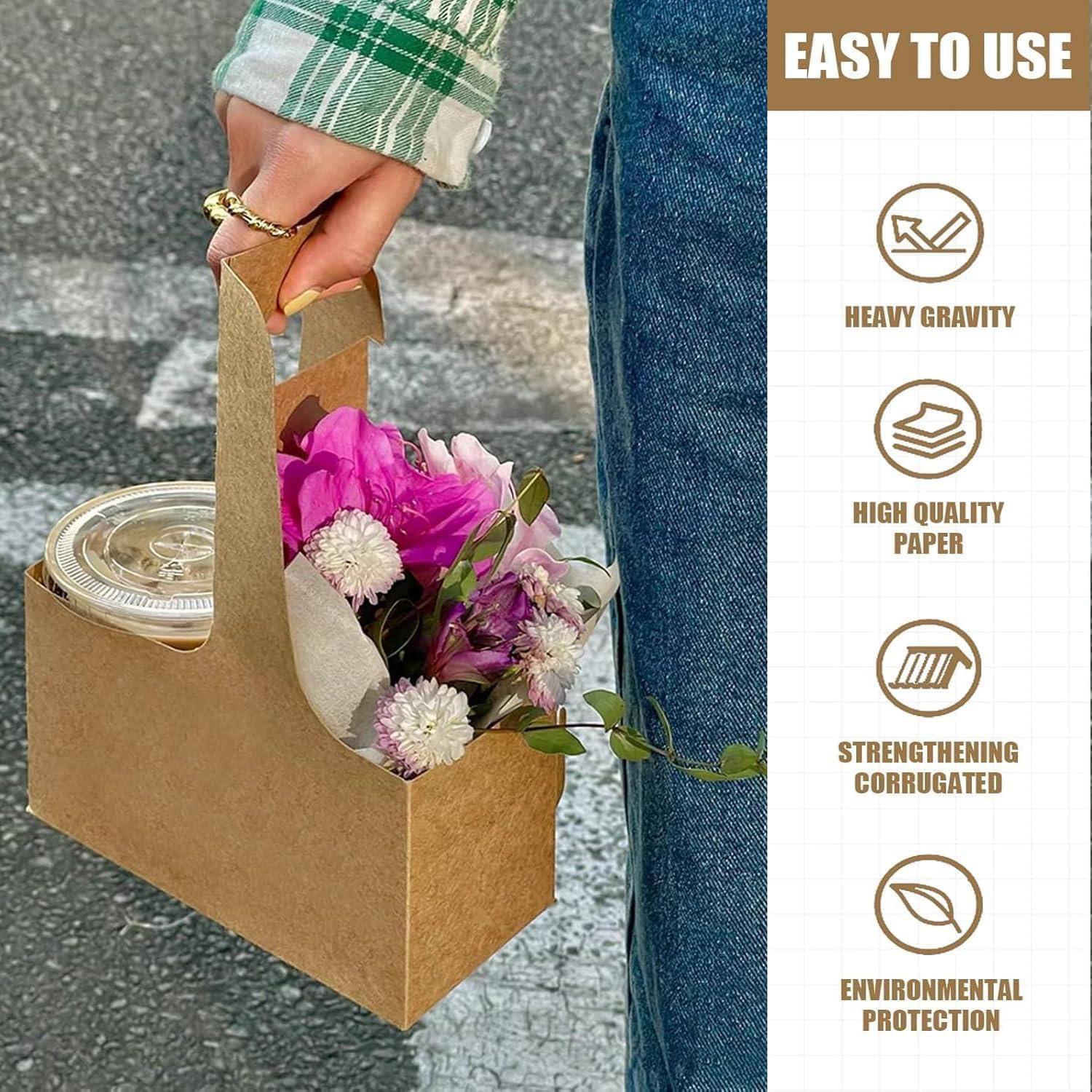 Portavasos desechables de 2 tazas TFXXSJWY - 10 unidades marrón