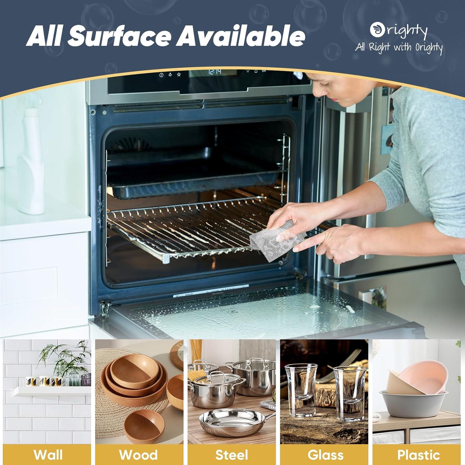 Paños de Cocina Orighty 12 Pcs Microfibra 20x18 cm Gris