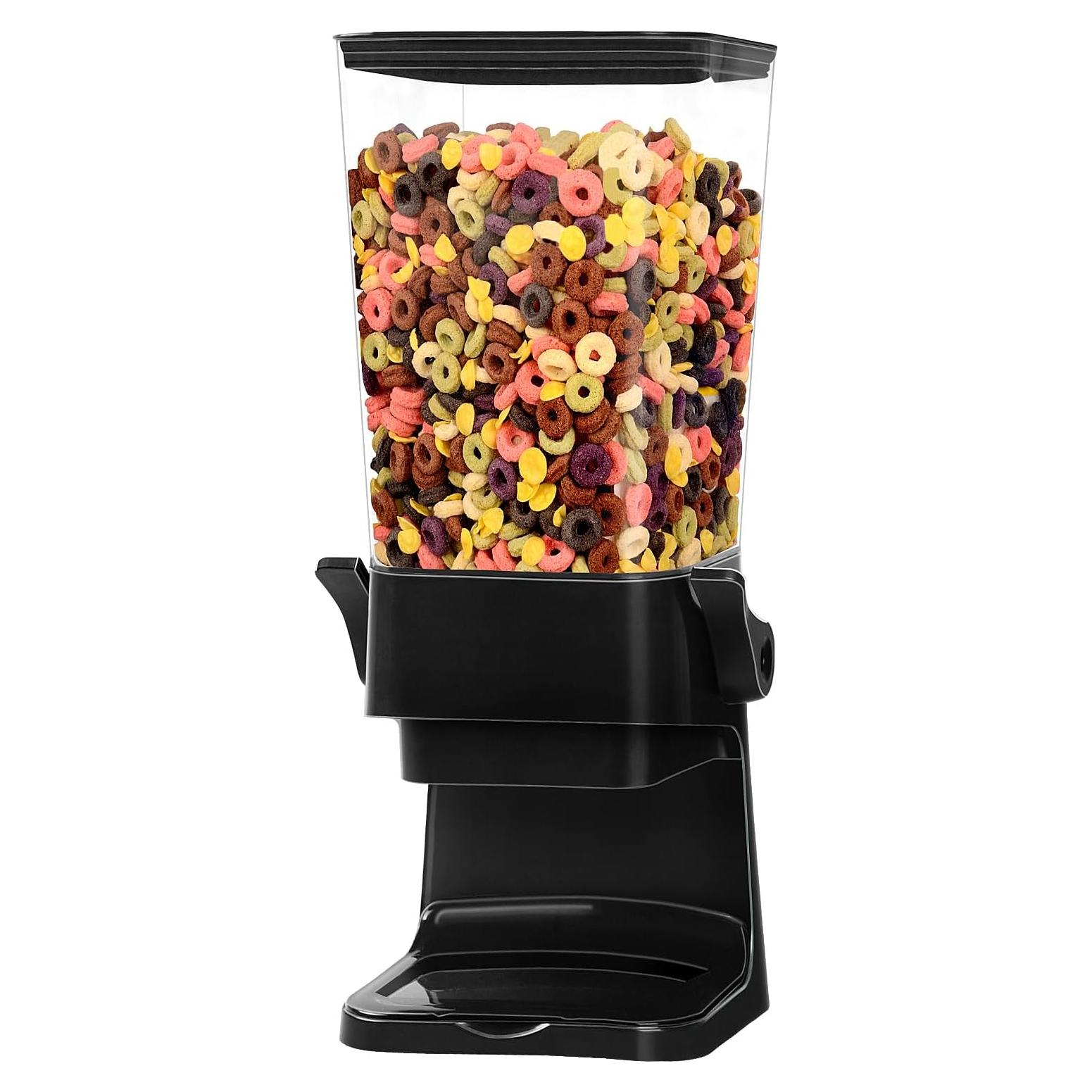Dispensador de Cereal Hermético QNP 5.5L Negro para Alimentos